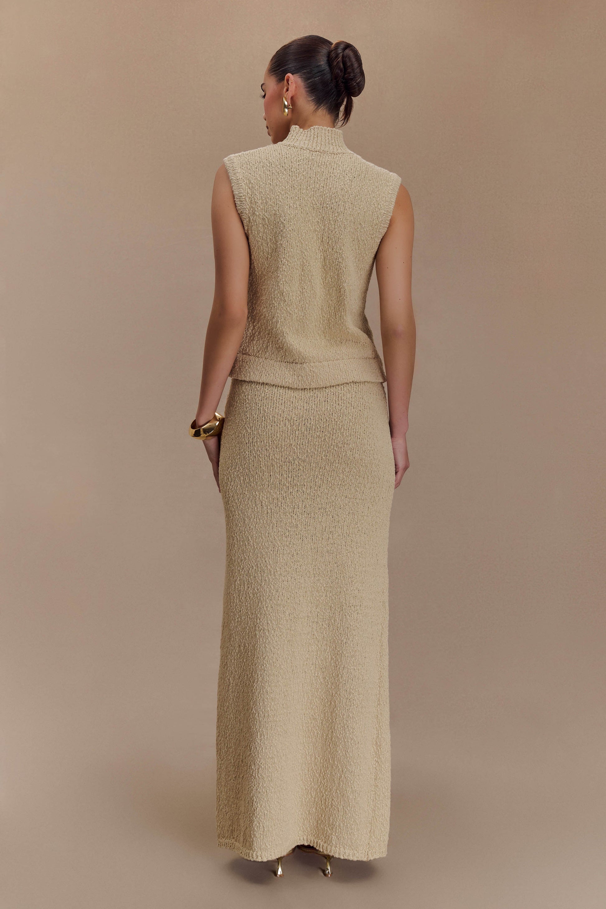 Azalea Sleeveless Knit Top - Wheat #5