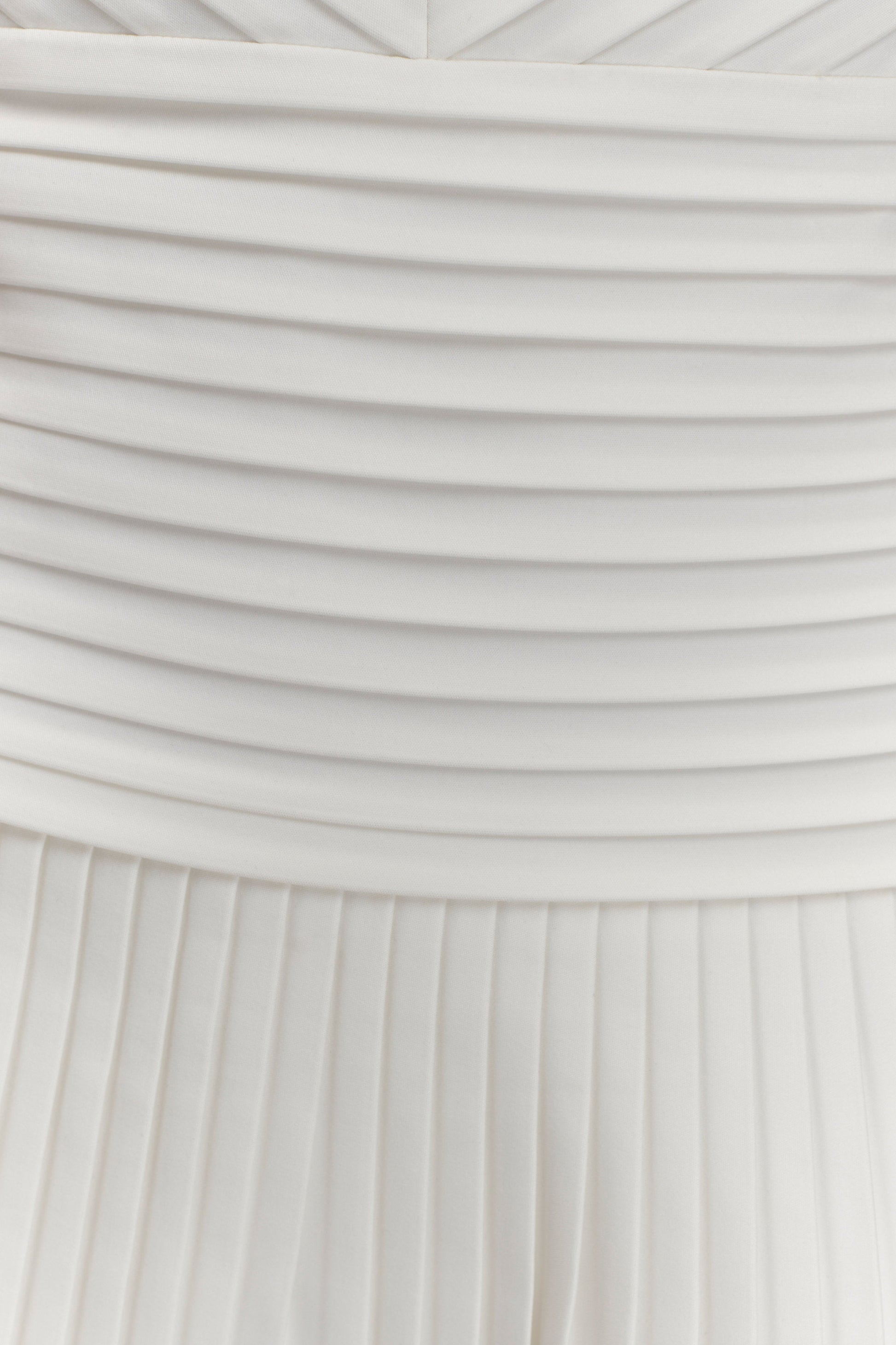 Rylee Multi Pleat Mini Dress - White #7