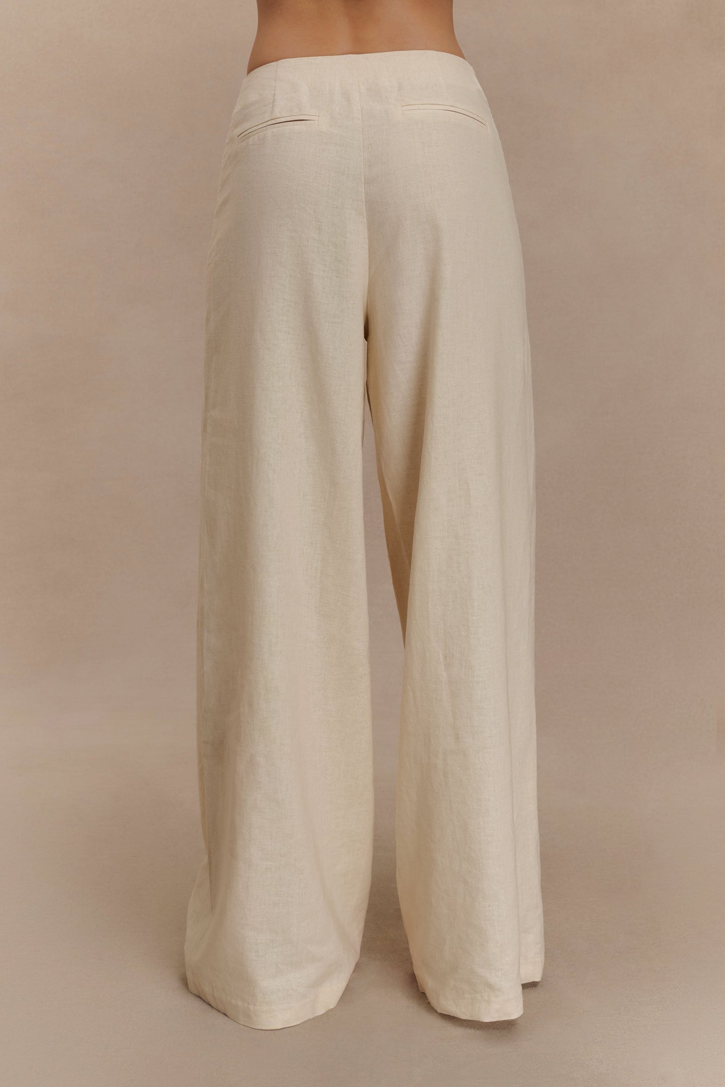 Brandi Linen Straight Leg Pant - Wheat Marle