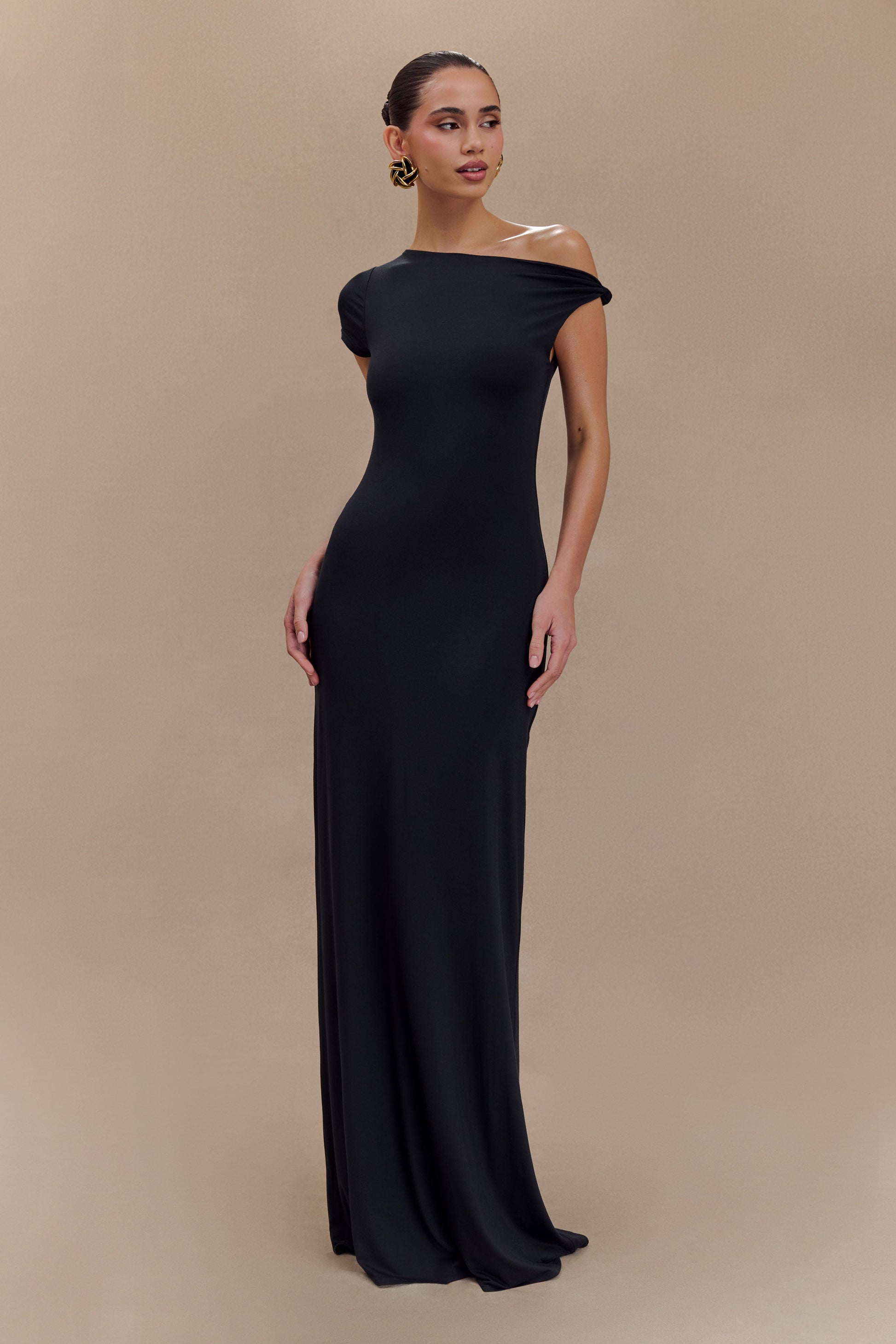 Tamsin Short Sleeve Modal Maxi Dress - Black #4
