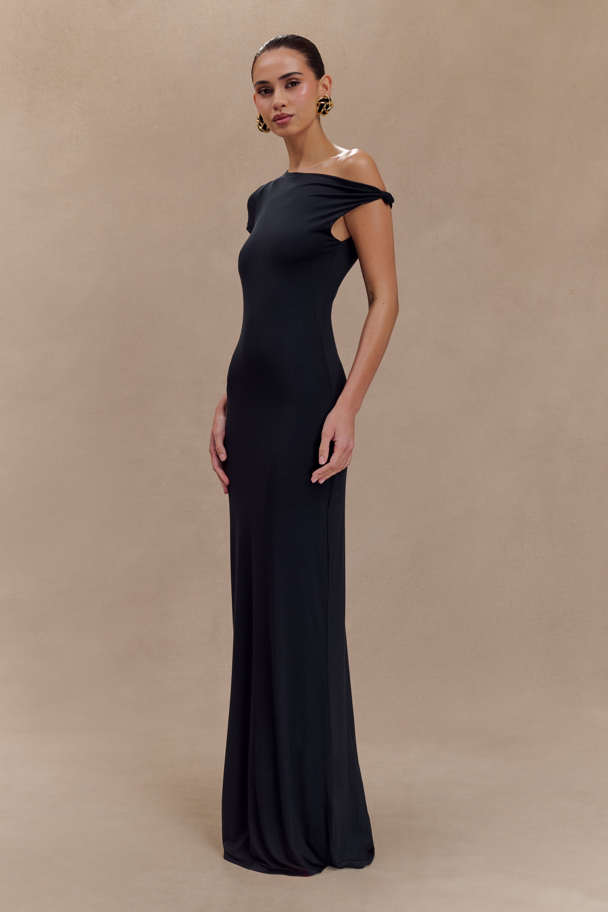 Tamsin Short Sleeve Modal Maxi Dress - Black #3
