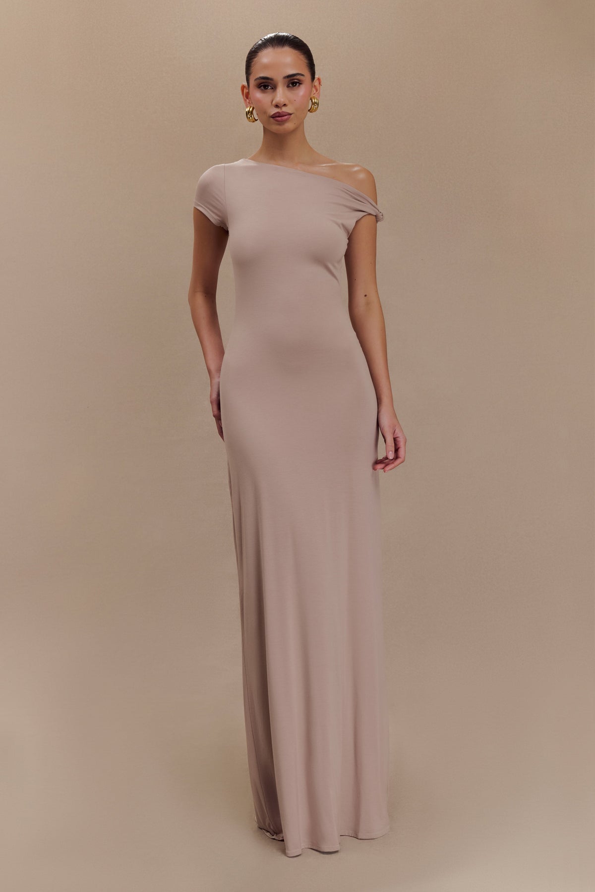 Tamsin Short Sleeve Modal Maxi Dress - Mushroom #4