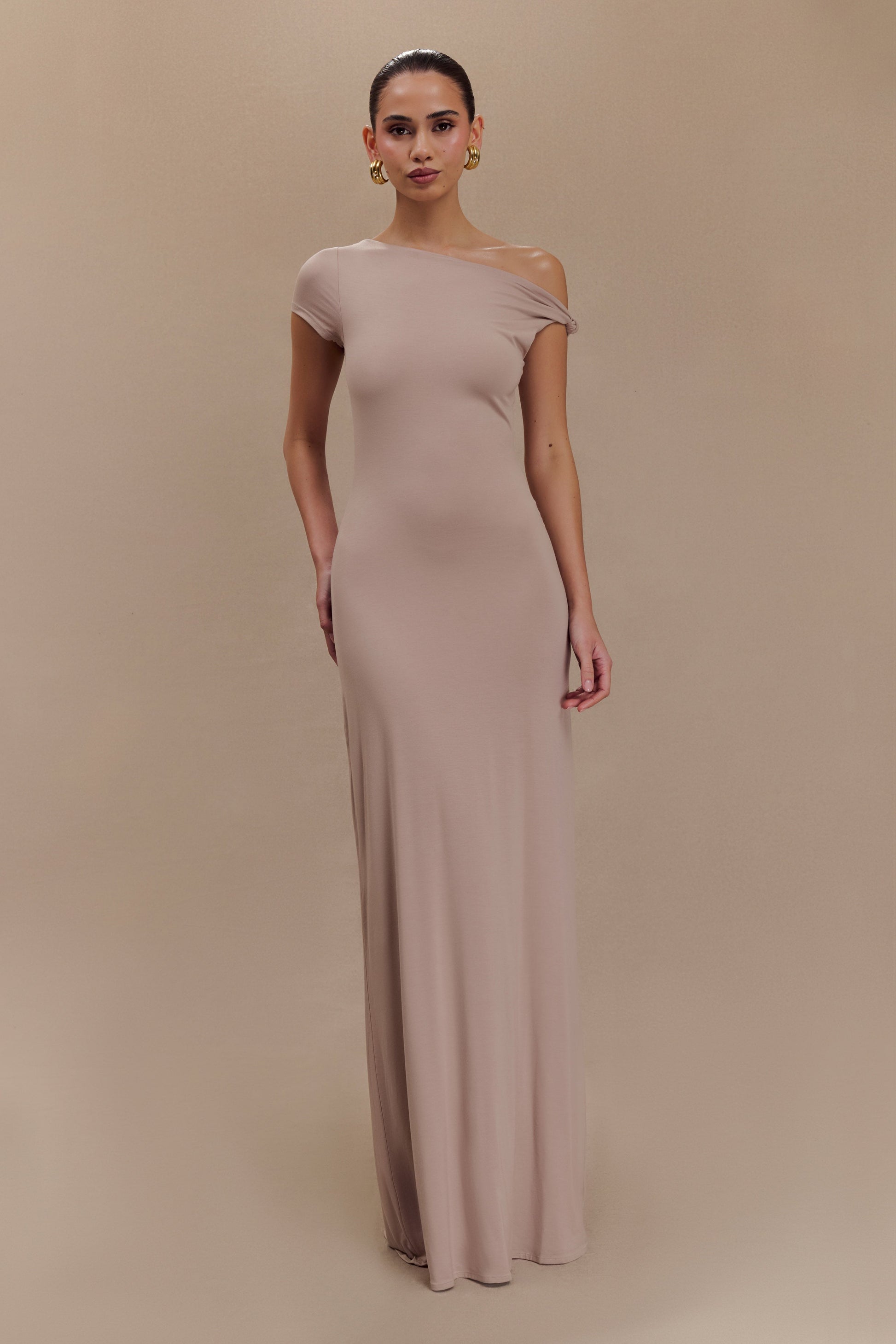 Tamsin Short Sleeve Modal Maxi Dress - Mushroom #4