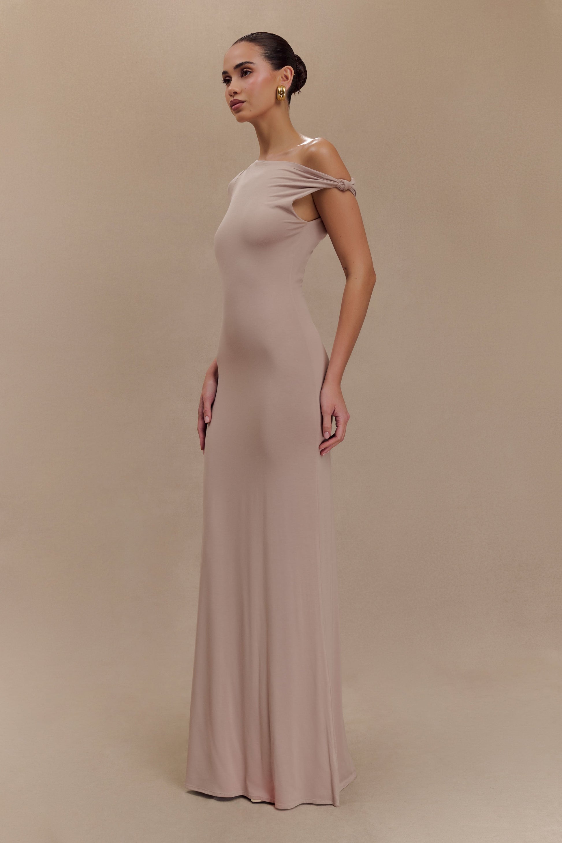 Tamsin Short Sleeve Modal Maxi Dress - Mushroom #3