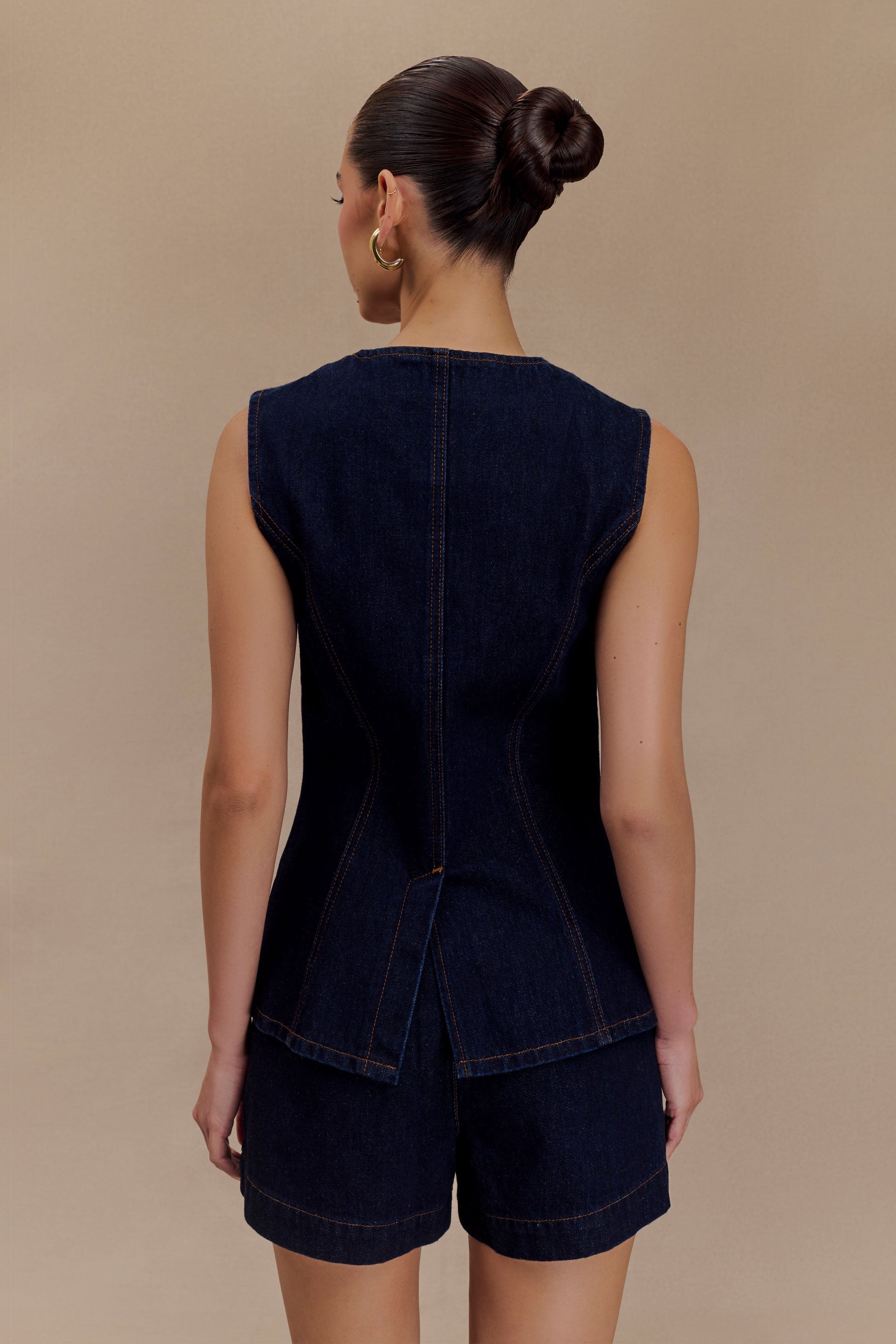 Abel Denim Button Up Top - Indigo Blue #2