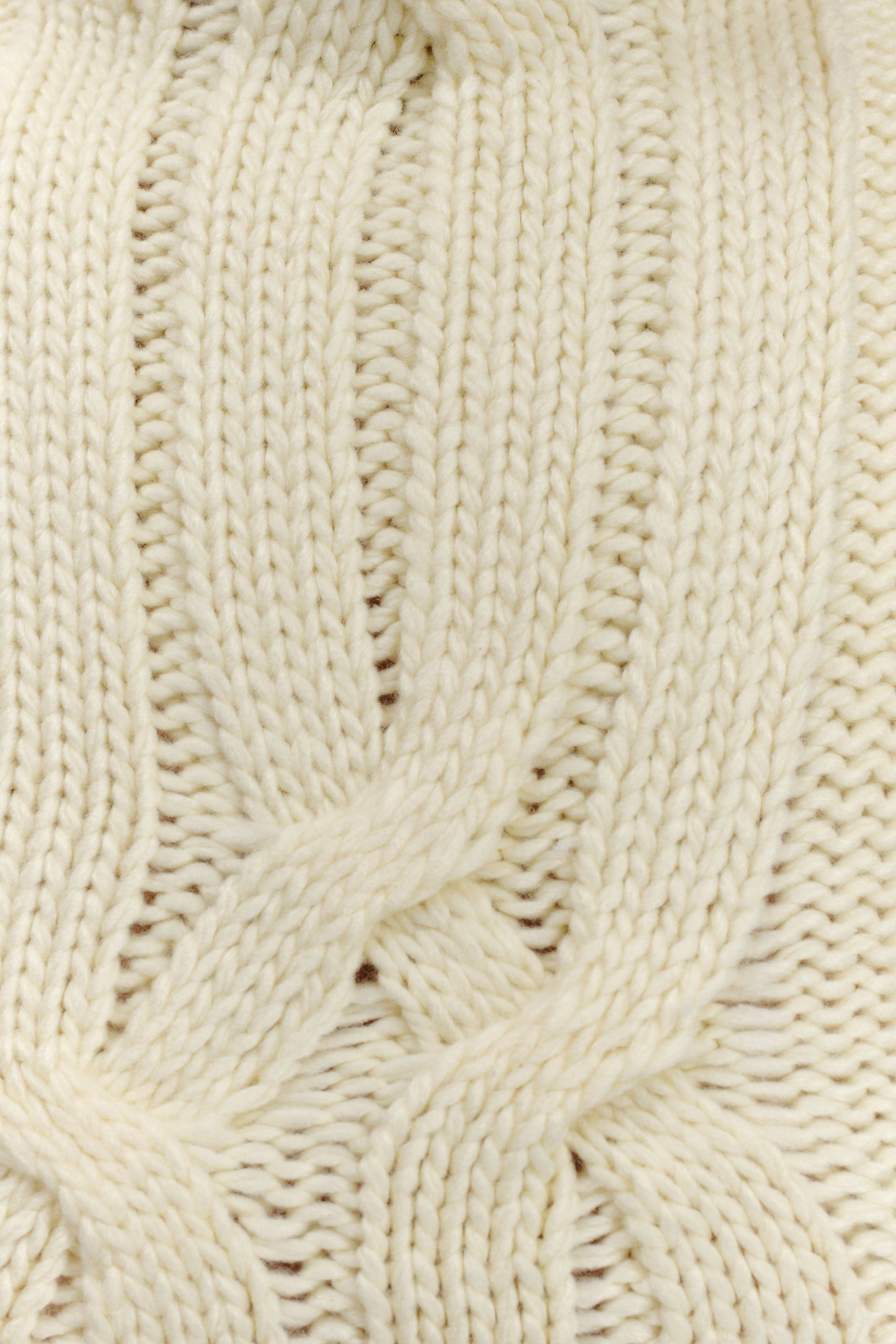 Roberta High Neck Cable Knit Top - Ivory