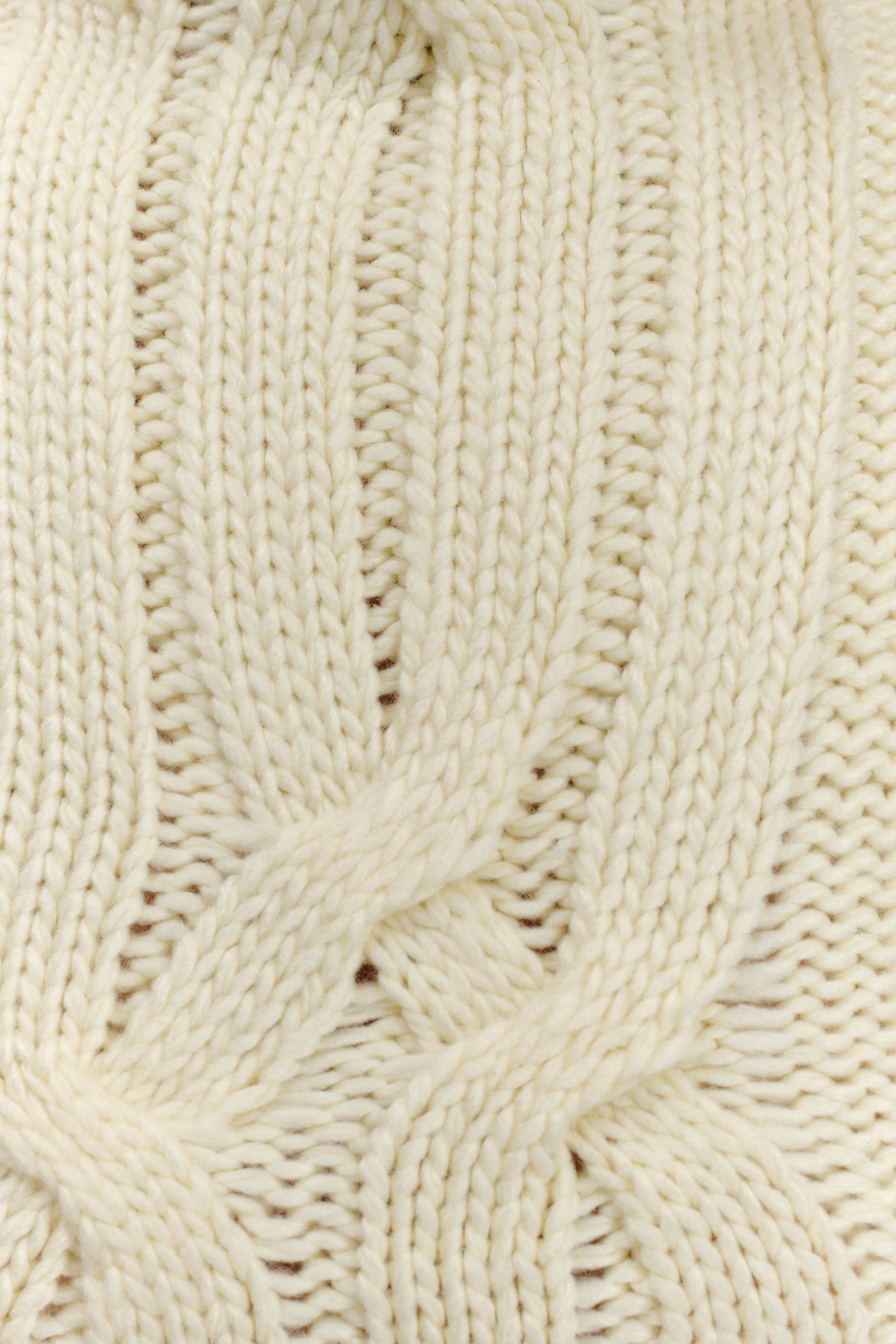 Roberta High Neck Cable Knit Top - Ivory #10