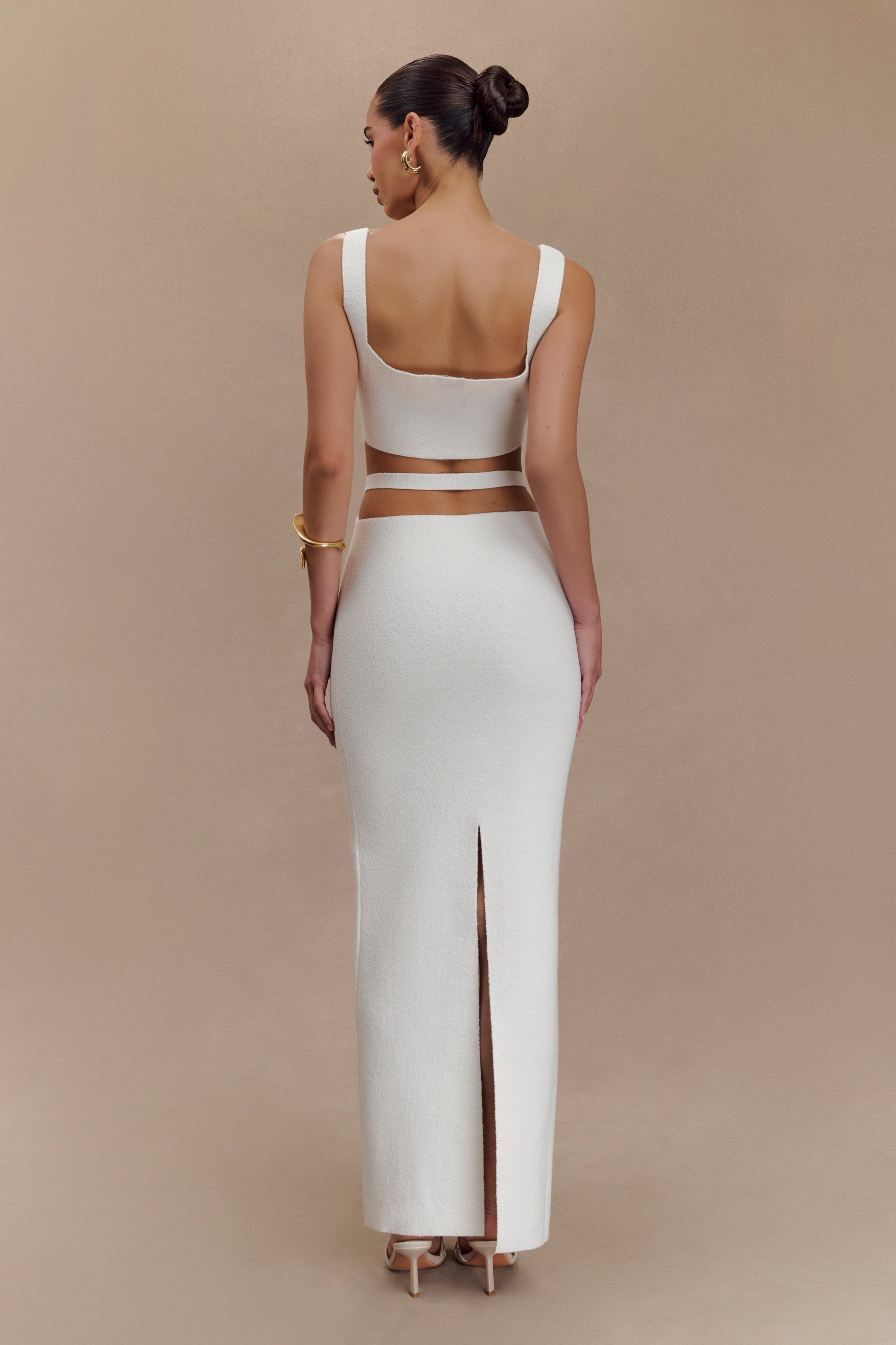 Alysanne Cut Out Knit Maxi Dress - White #2
