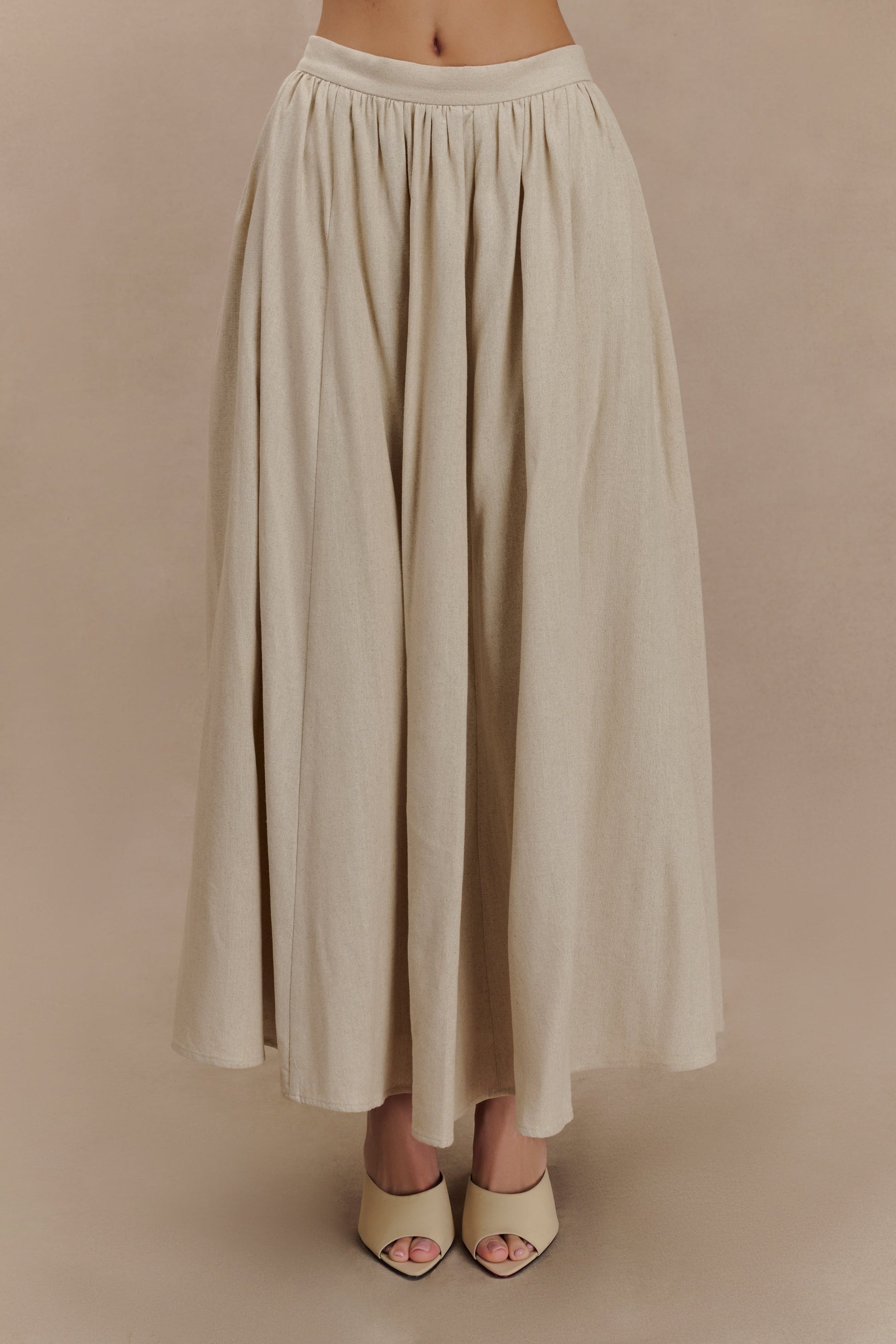 Clarence Linen A-Line Maxi Skirt - Natural #2