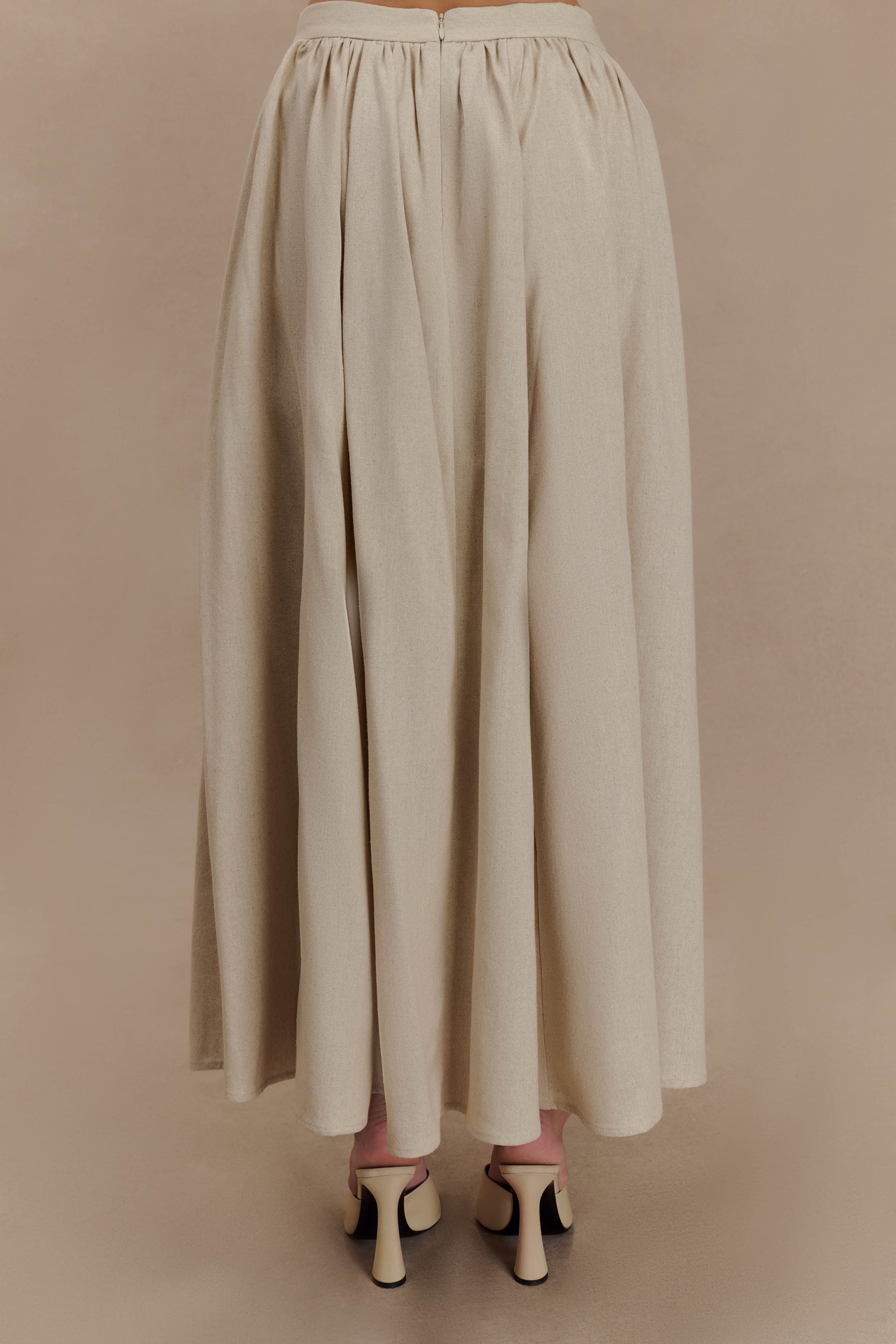 Clarence Linen A-Line Maxi Skirt - Natural #3