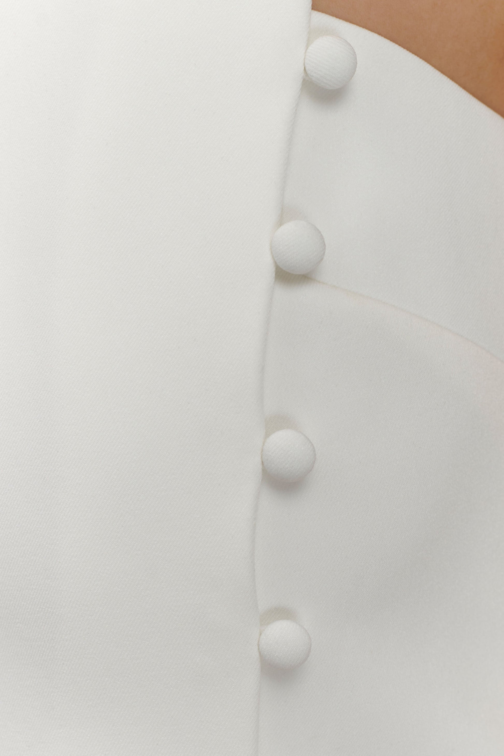 Astrid Asymmetric Sleeveless Suiting Top - White #7