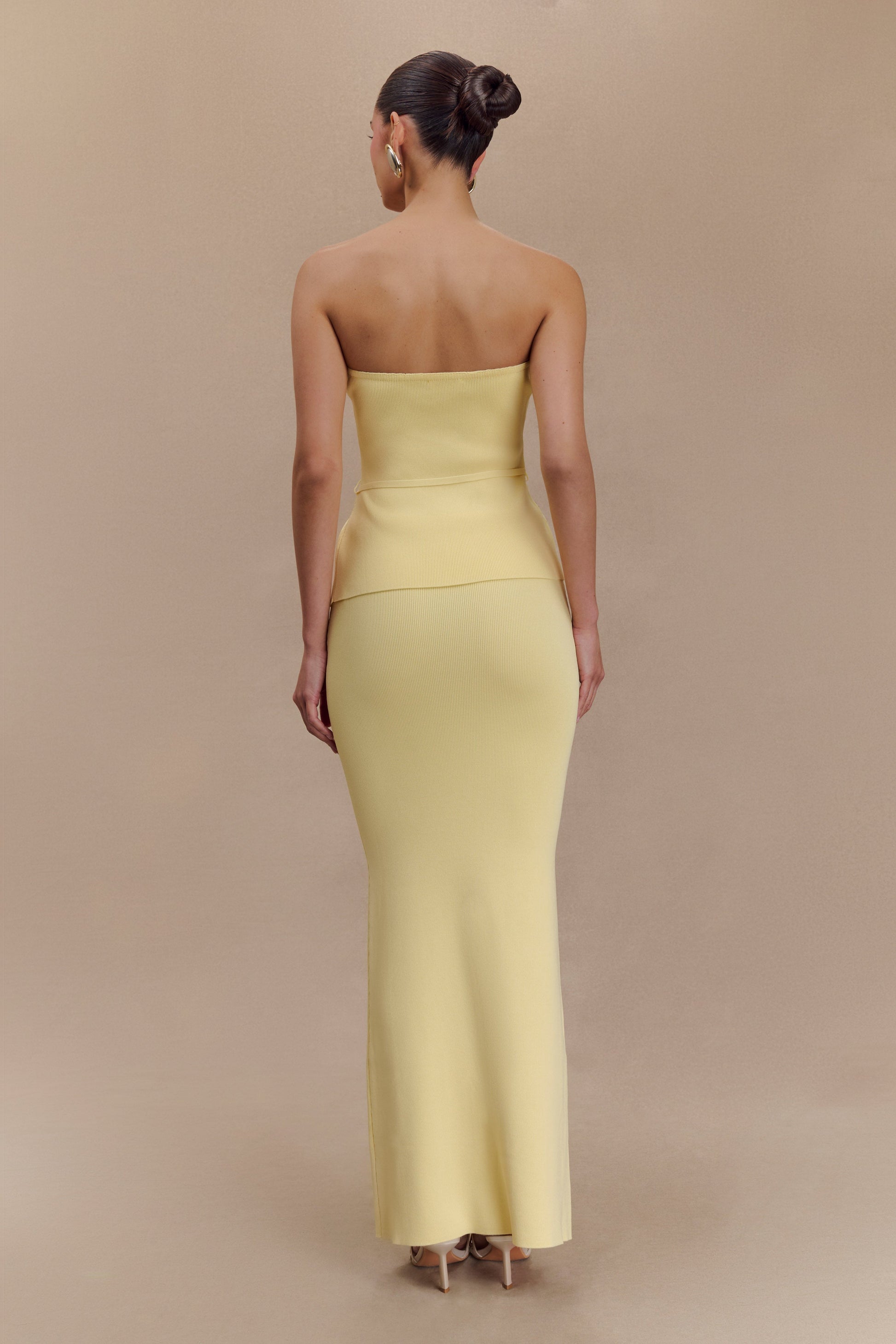 Keaton Fishtail Knit Maxi Skirt - Lemon #4