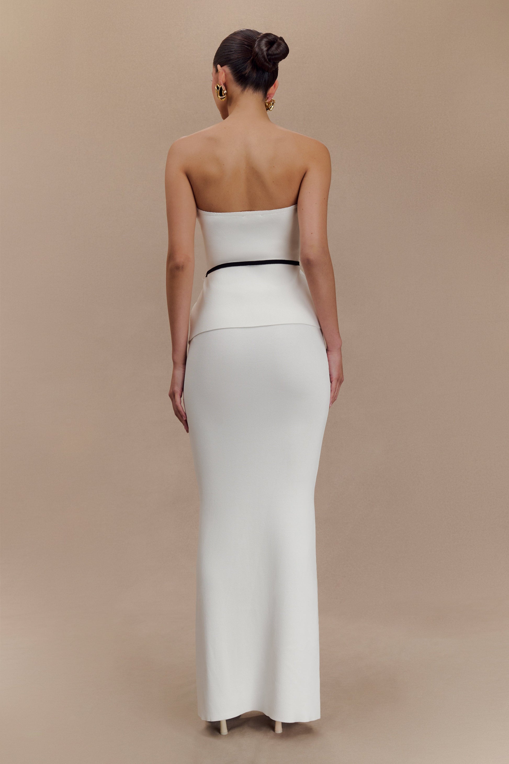 Keaton Fishtail Knit Maxi Skirt - White #2