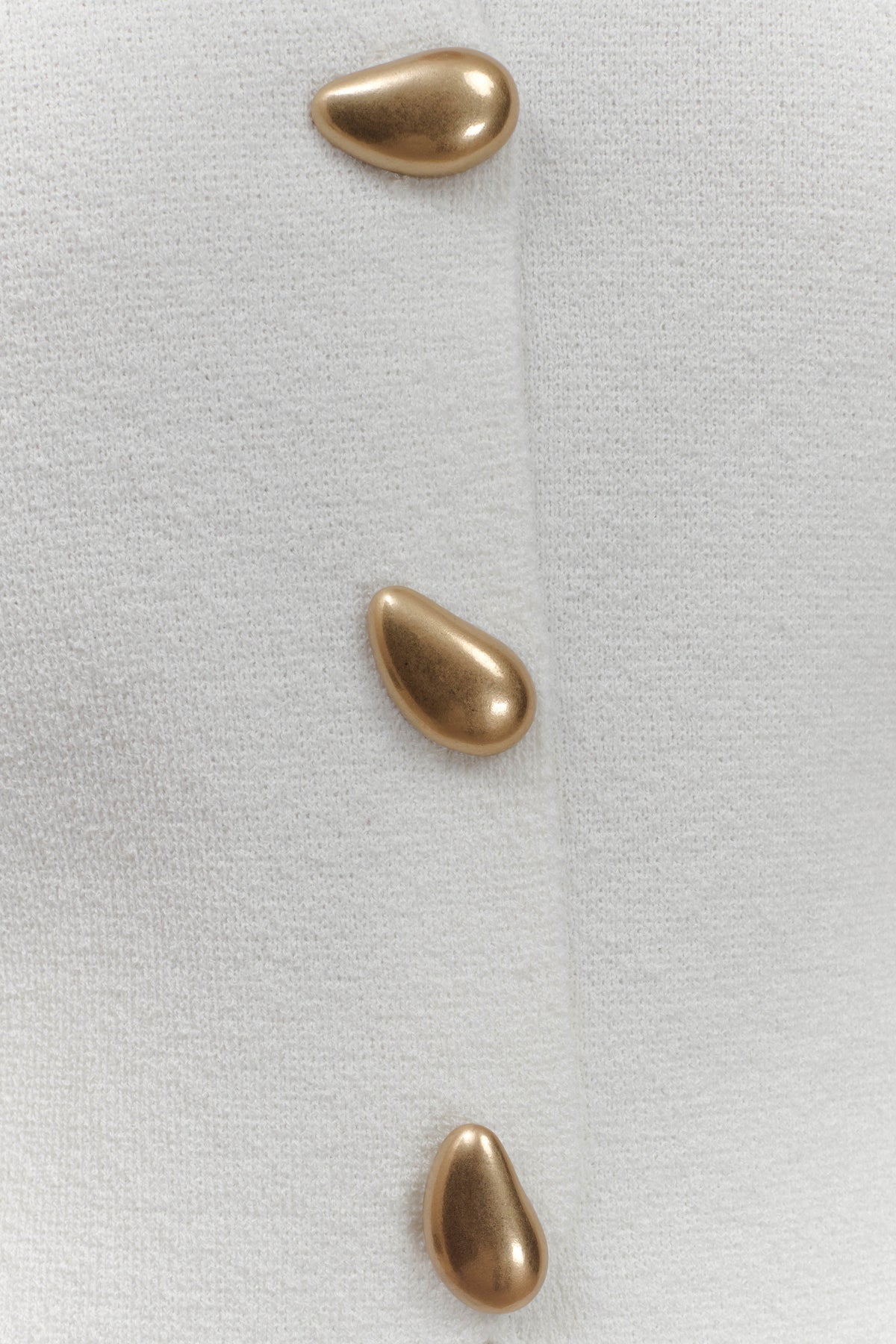 Malika Sleeveless Gold Button Vest - White #9