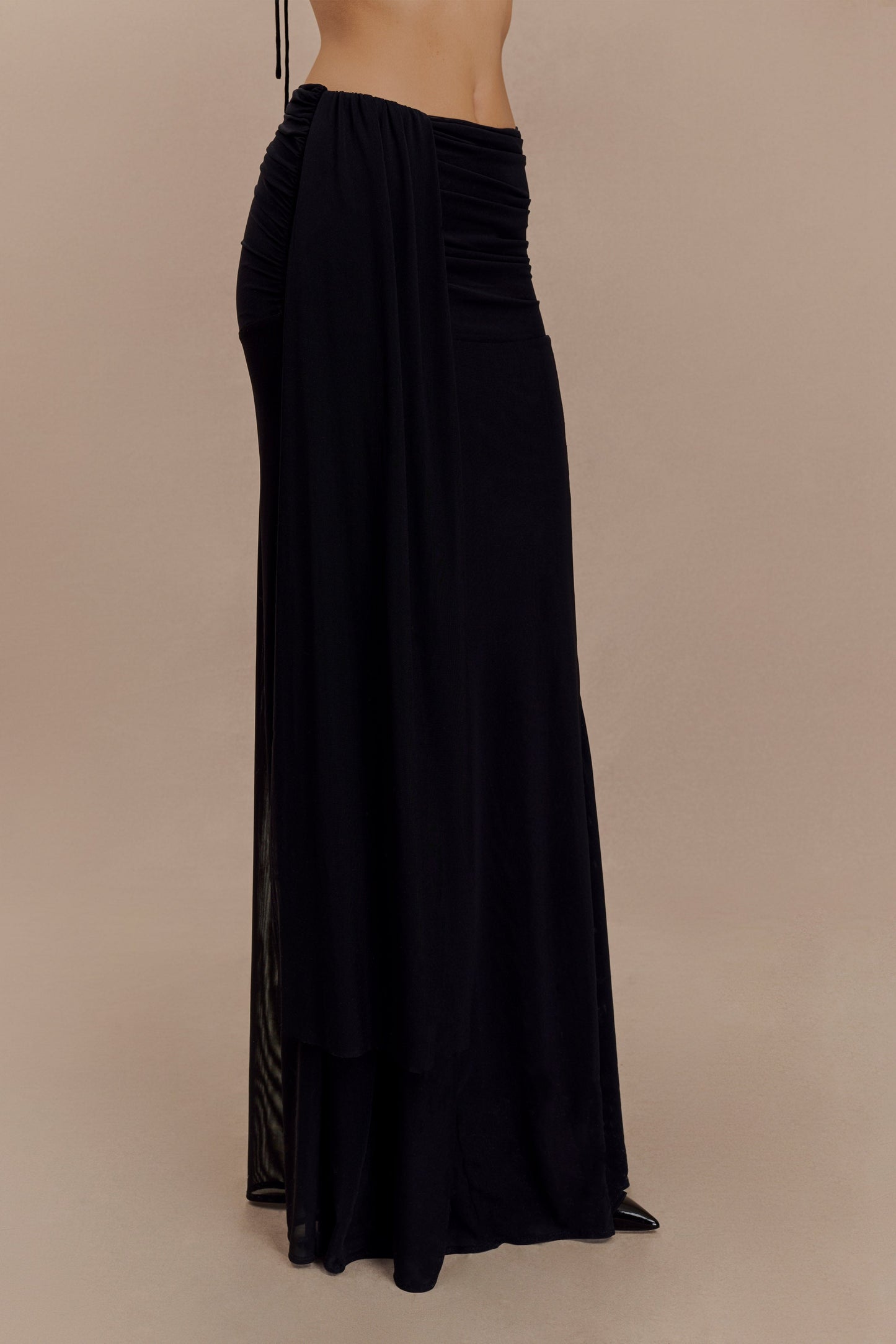 Arna Mesh Maxi Skirt - Black