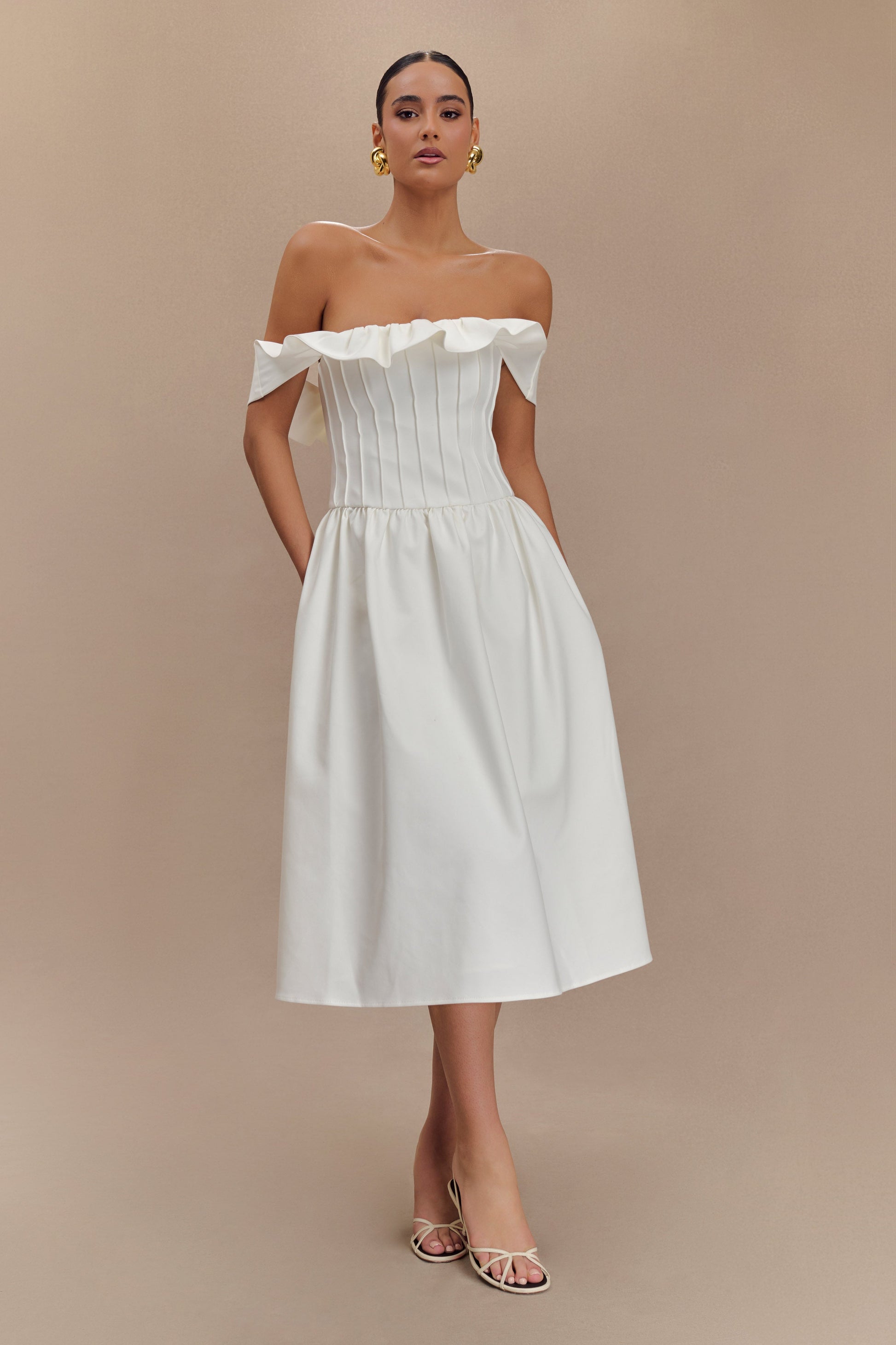 Orla Strapless Cotton Midi Dress - White #2