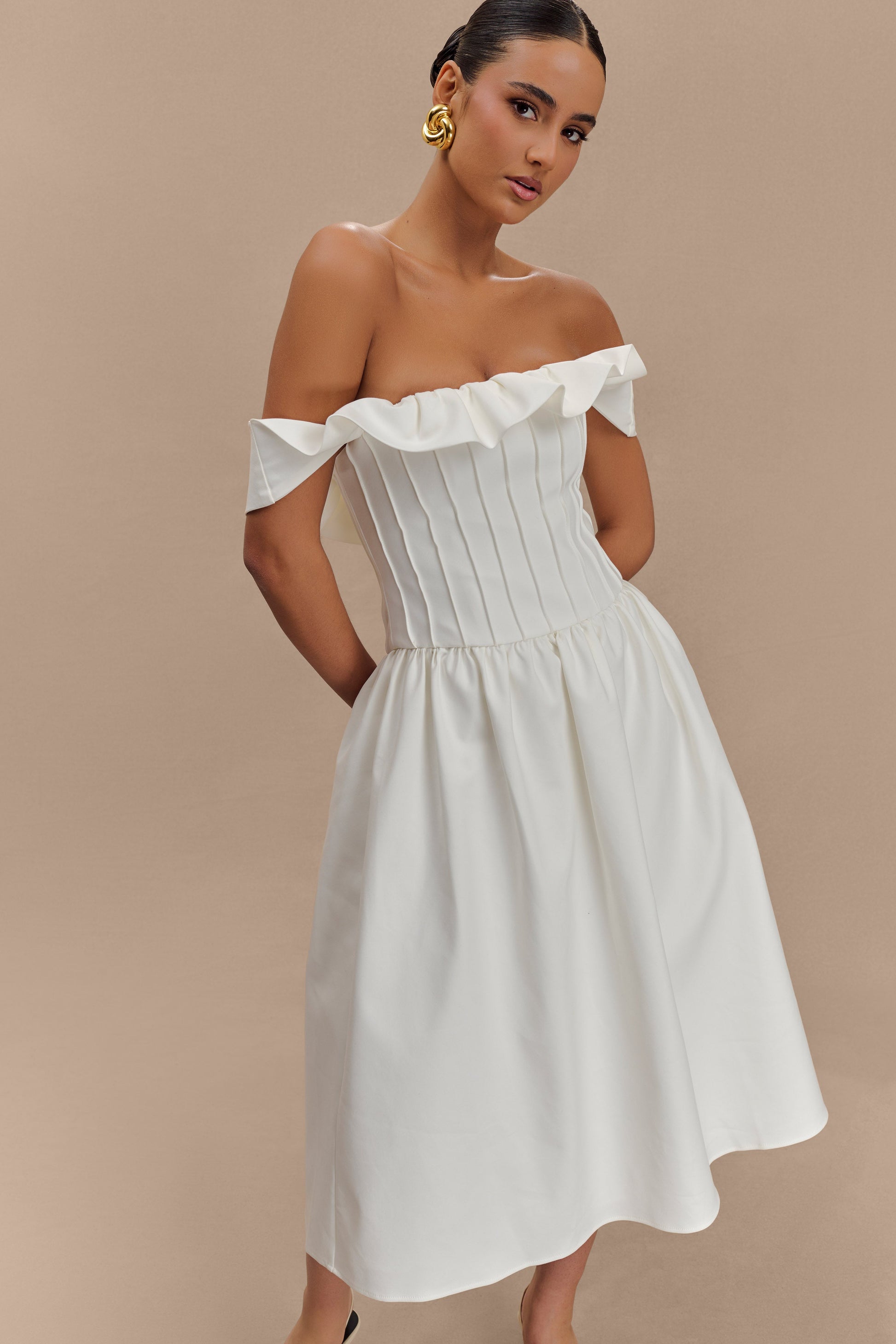Orla Strapless Cotton Midi Dress - White #4