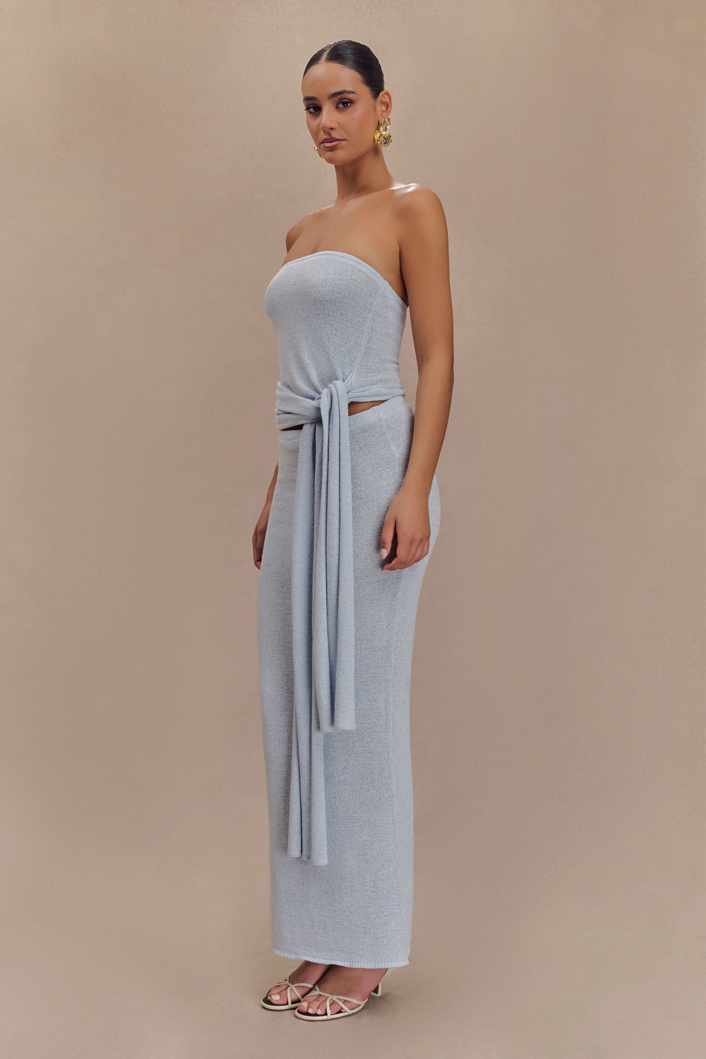 Phoebe Knit Maxi Skirt - Ice Blue