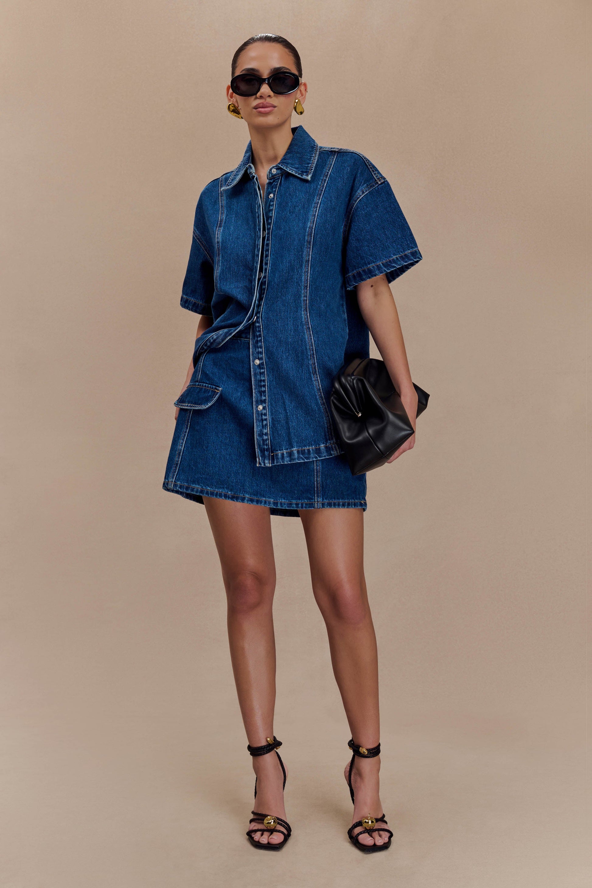 Rosalyn Mini Denim Skort - Dark Blue #5
