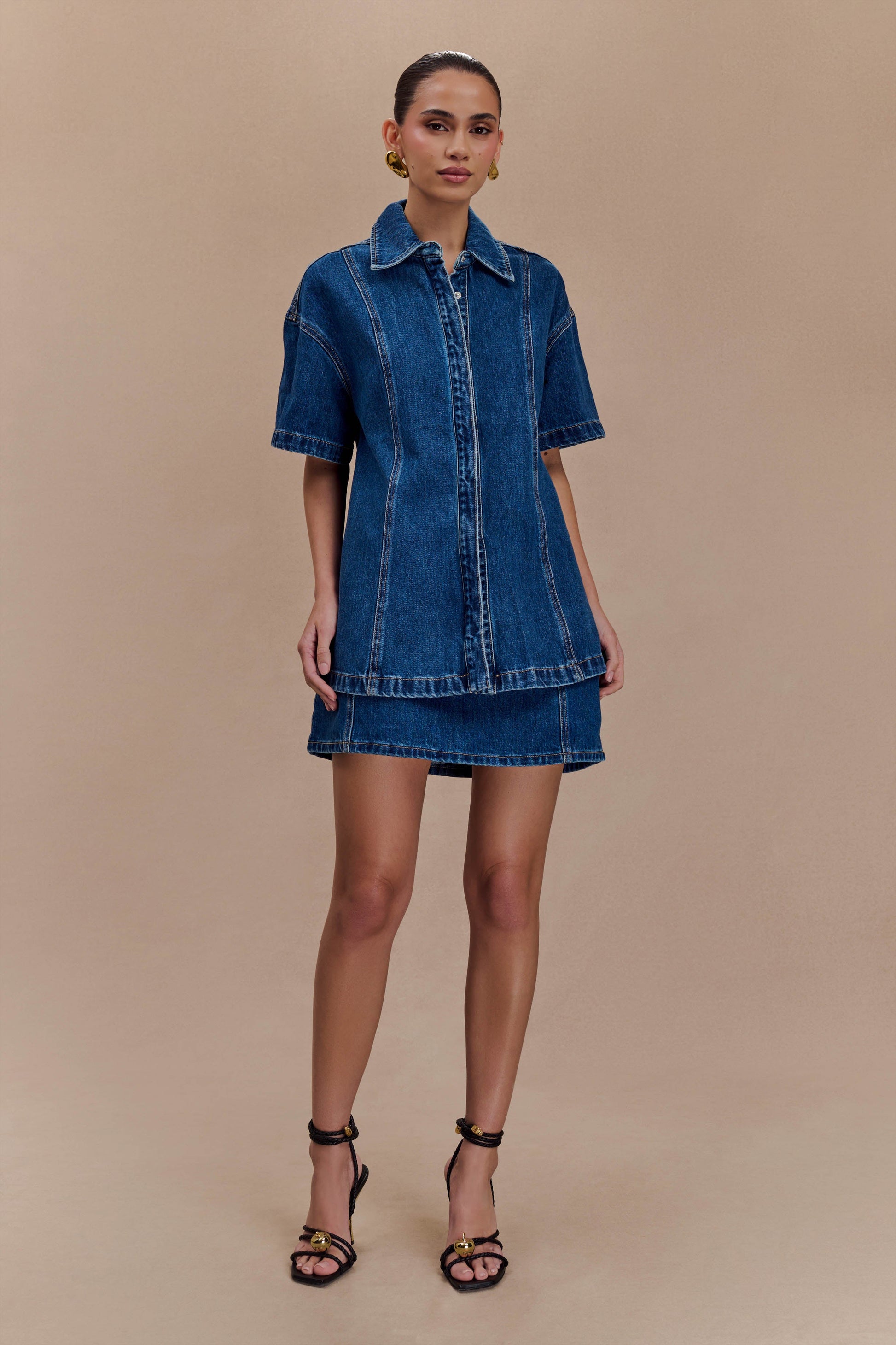 Maya Oversized Denim Shirt - Dark Blue #5