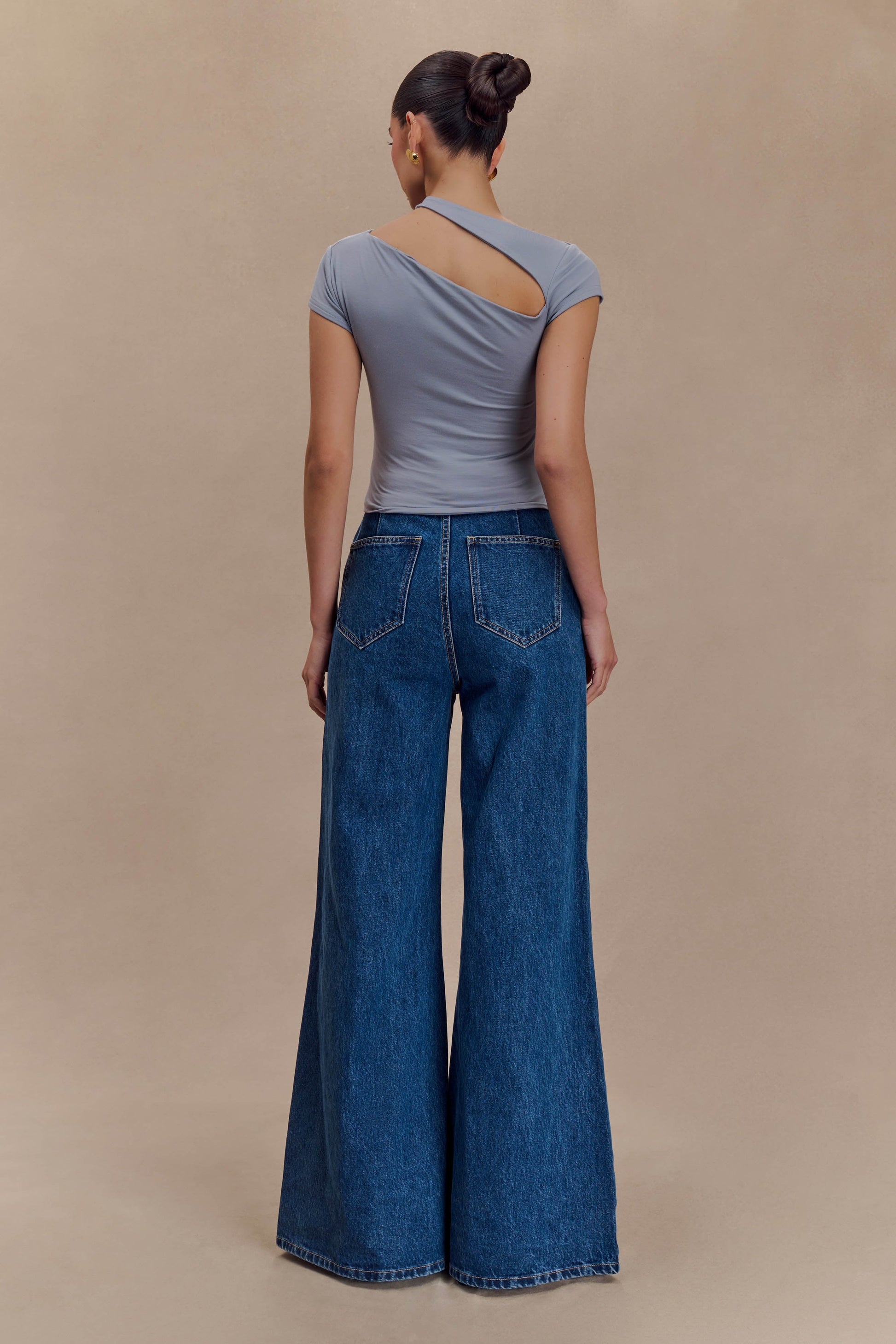 Aurelie Cut Out Short Sleeve Top - Slate Grey #5