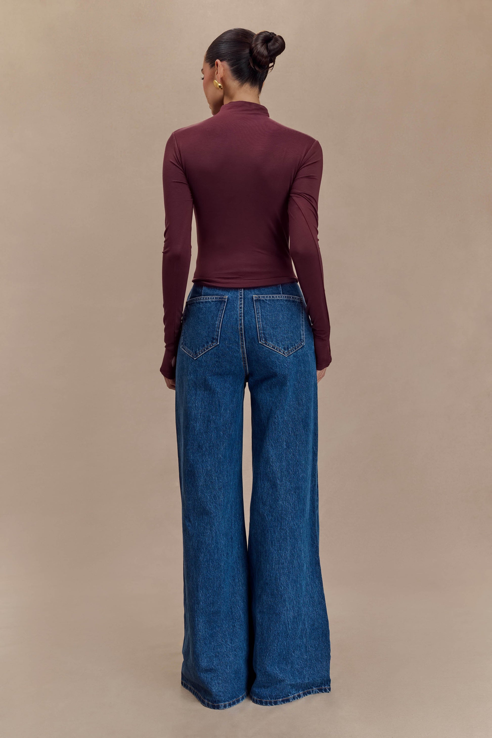 Ember Modal Long Sleeve High Neck Top - Mahogany #5