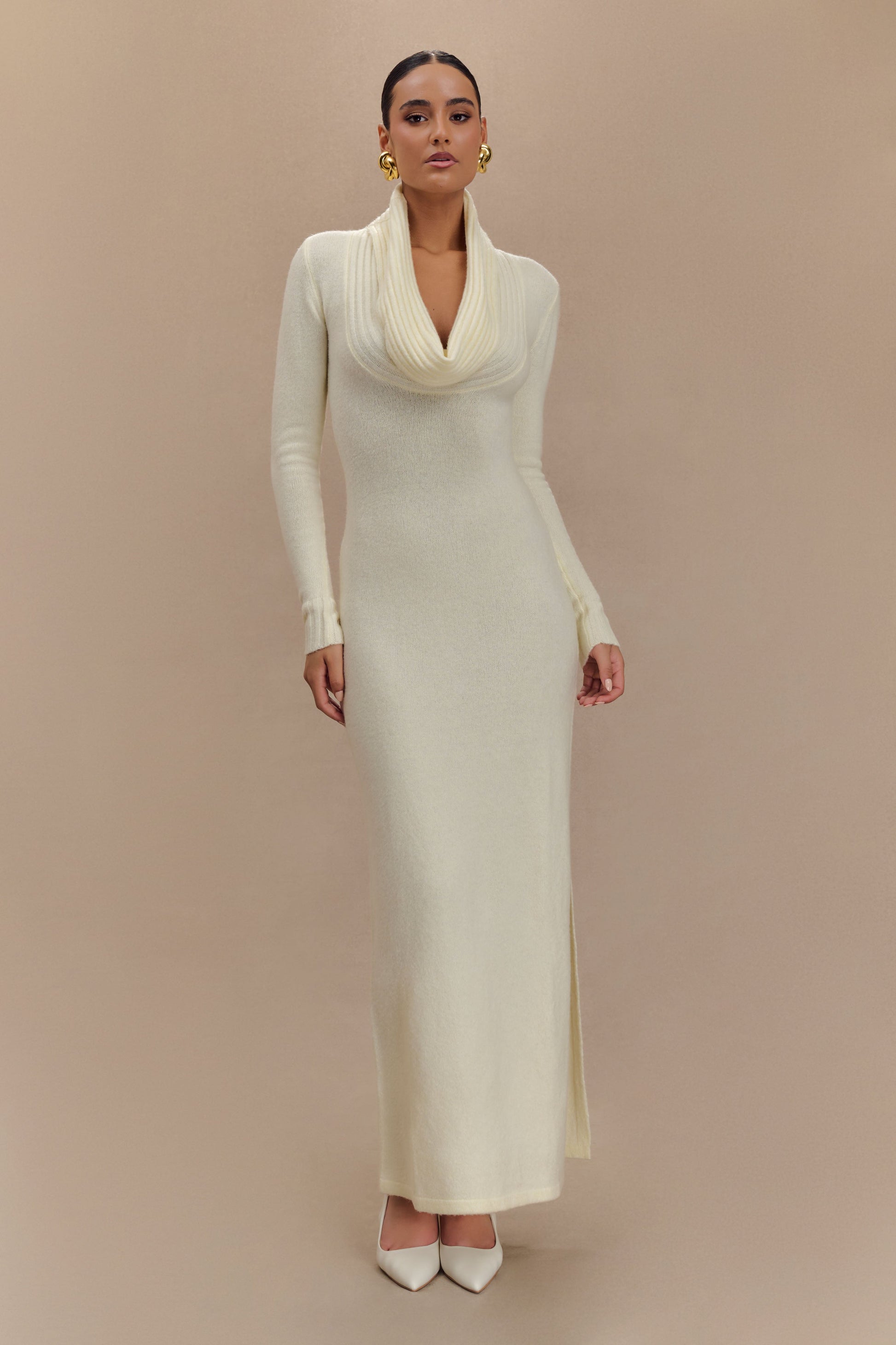 Alessandra Reversible Knit Maxi Dress - Ivory Marle #2