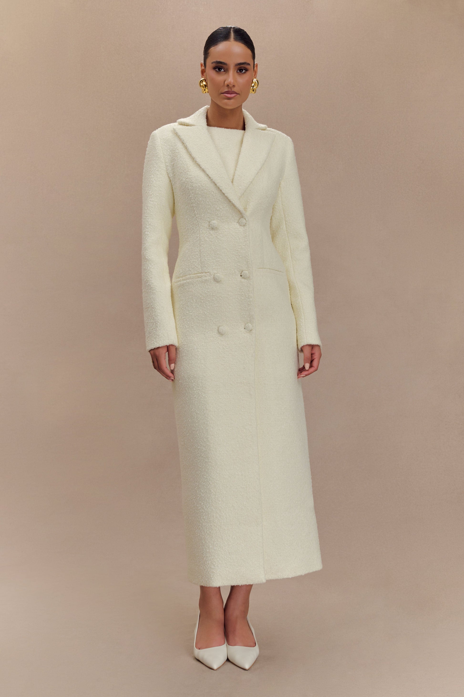 Carver Boucle Coat - Ivory #7
