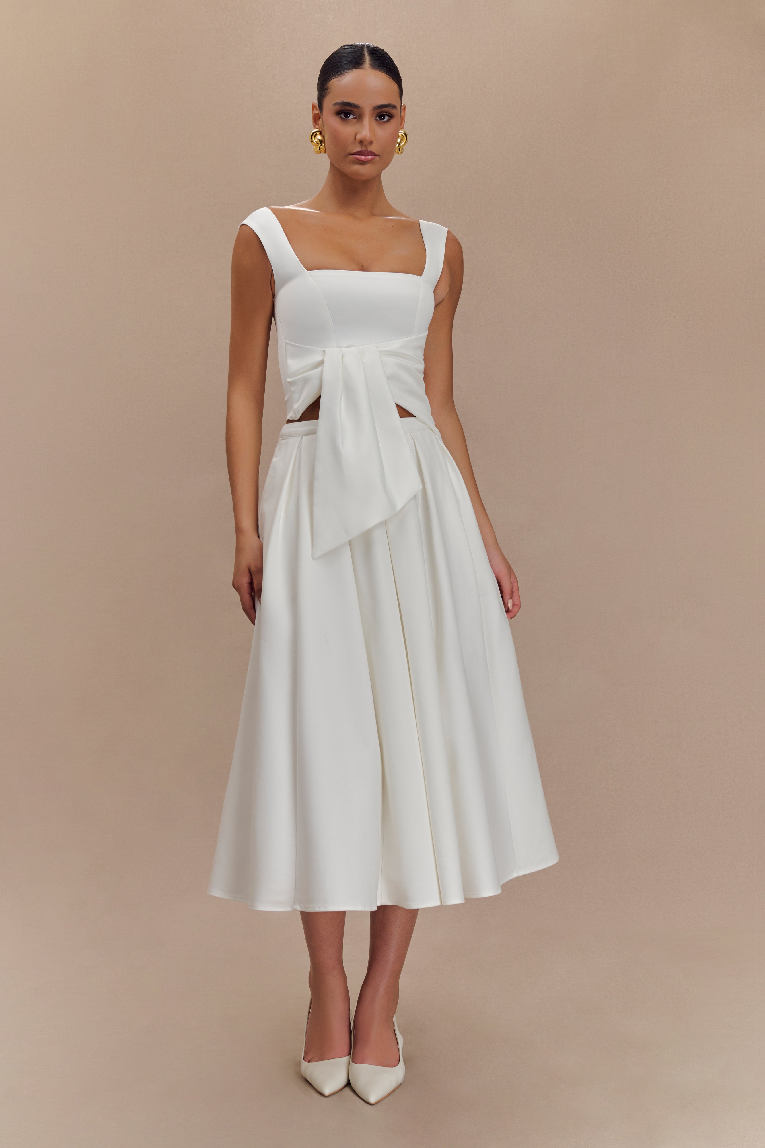 Bryony Satin Structured Sleeveless Top
