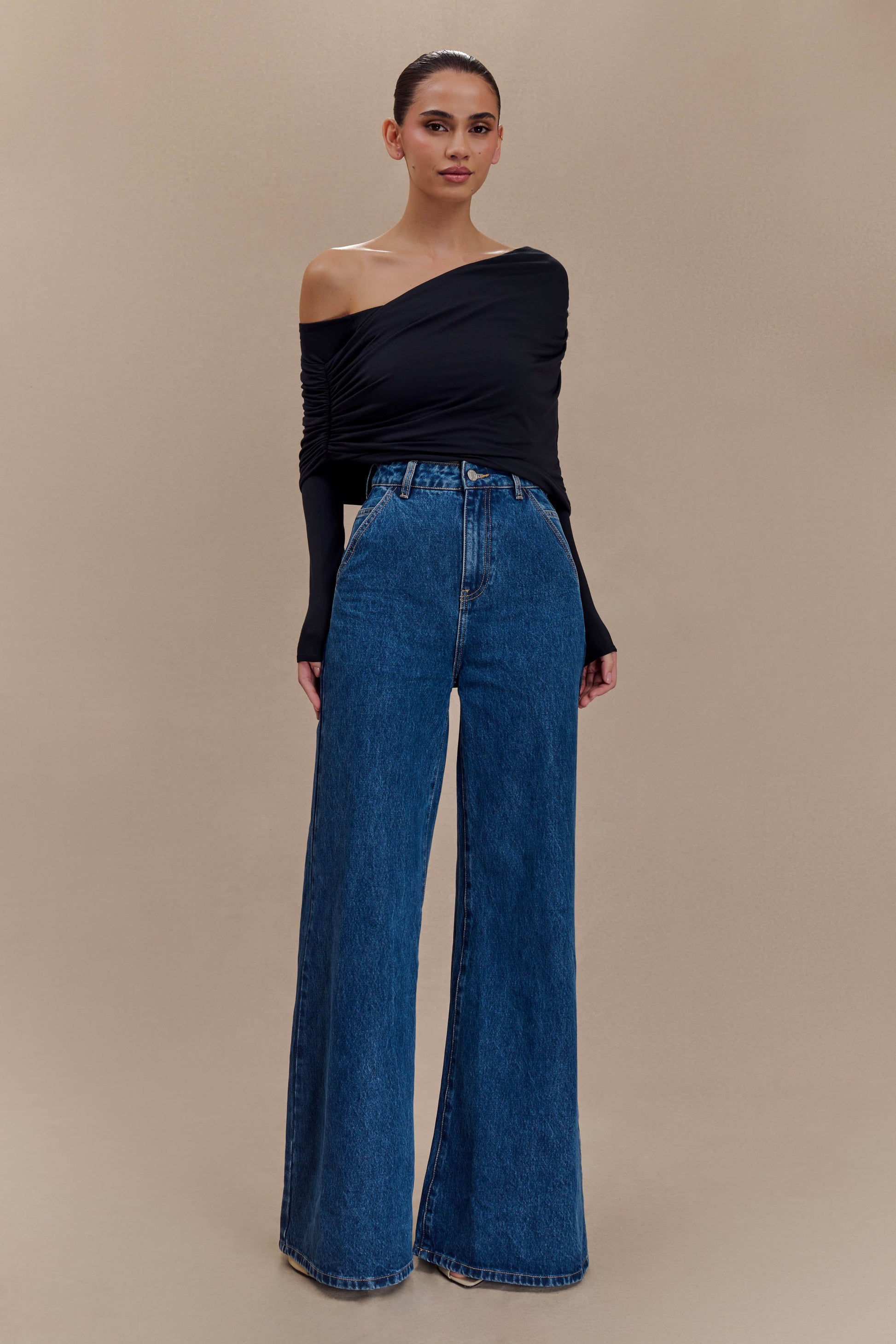 Corinna Modal One Shoulder Top - Black #6