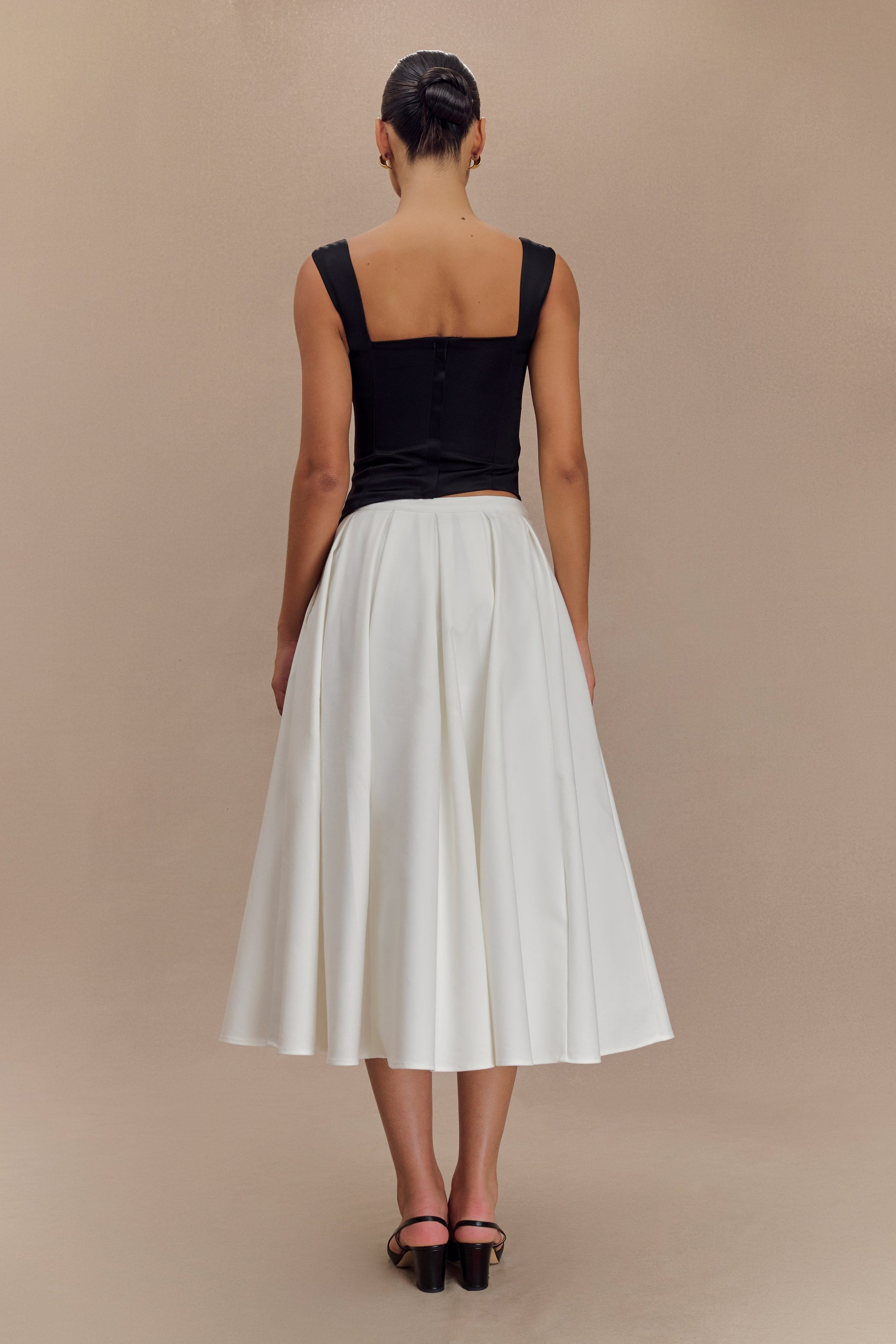 Bryony Satin Structured Sleeveless Top - Black #2