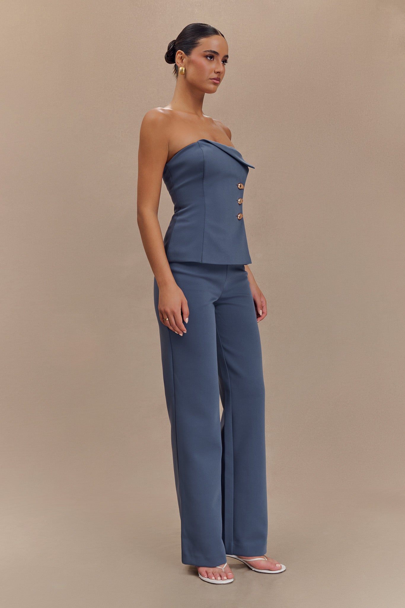 Lindie Straight Leg Suiting Pants - Steel #10