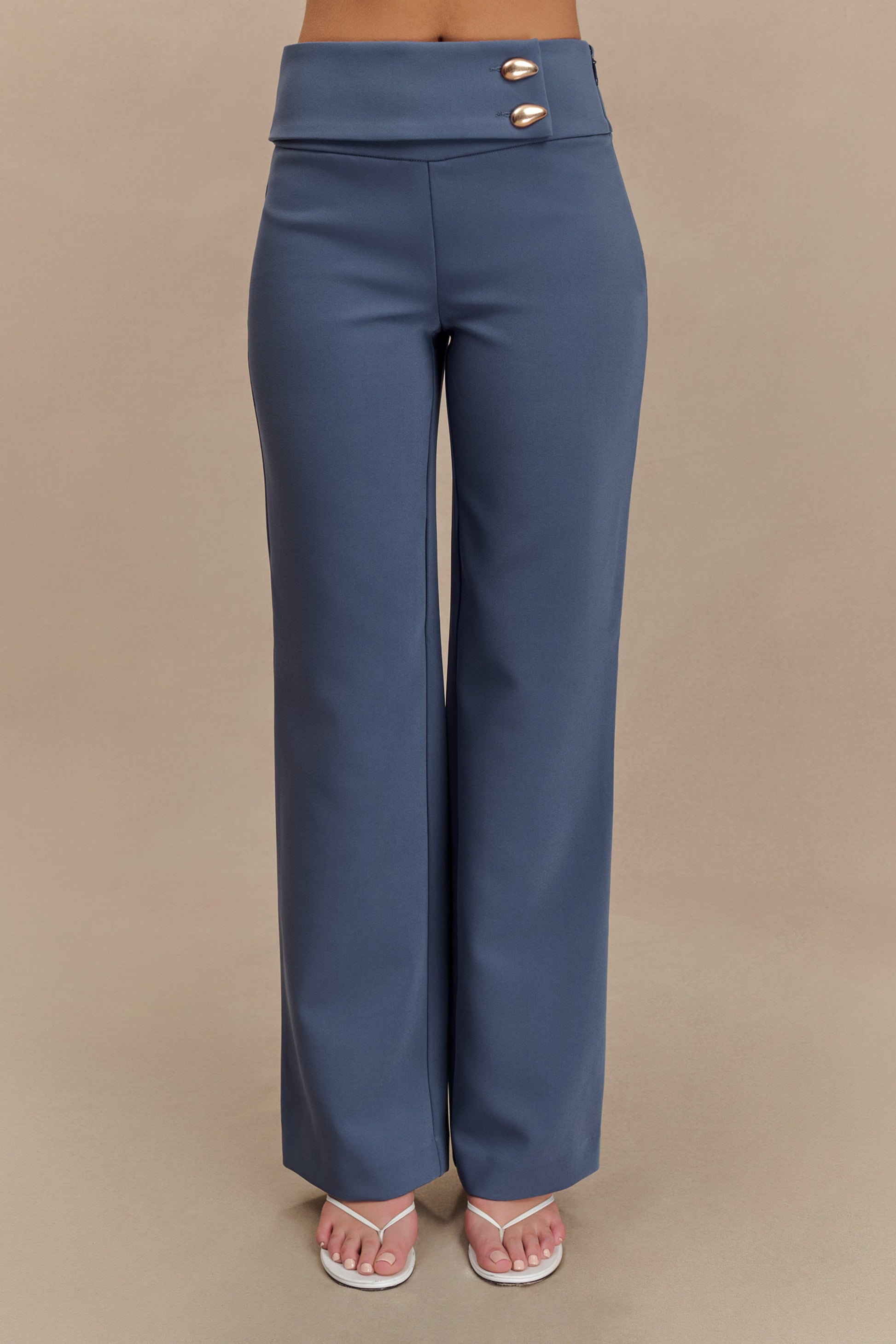 Lindie Straight Leg Suiting Pants - Steel #11