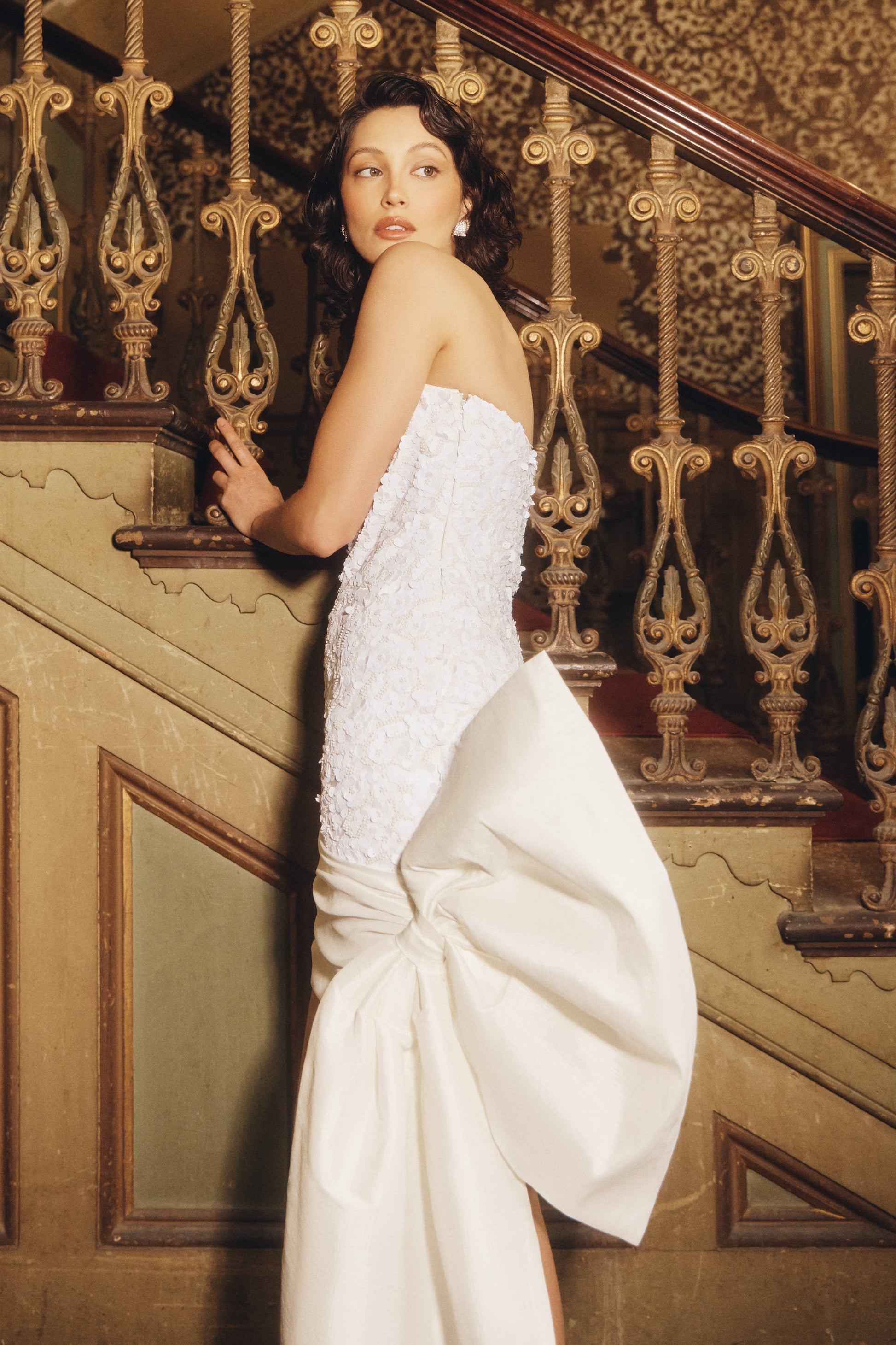 Franka Strapless Bow Mini Dress - White #8