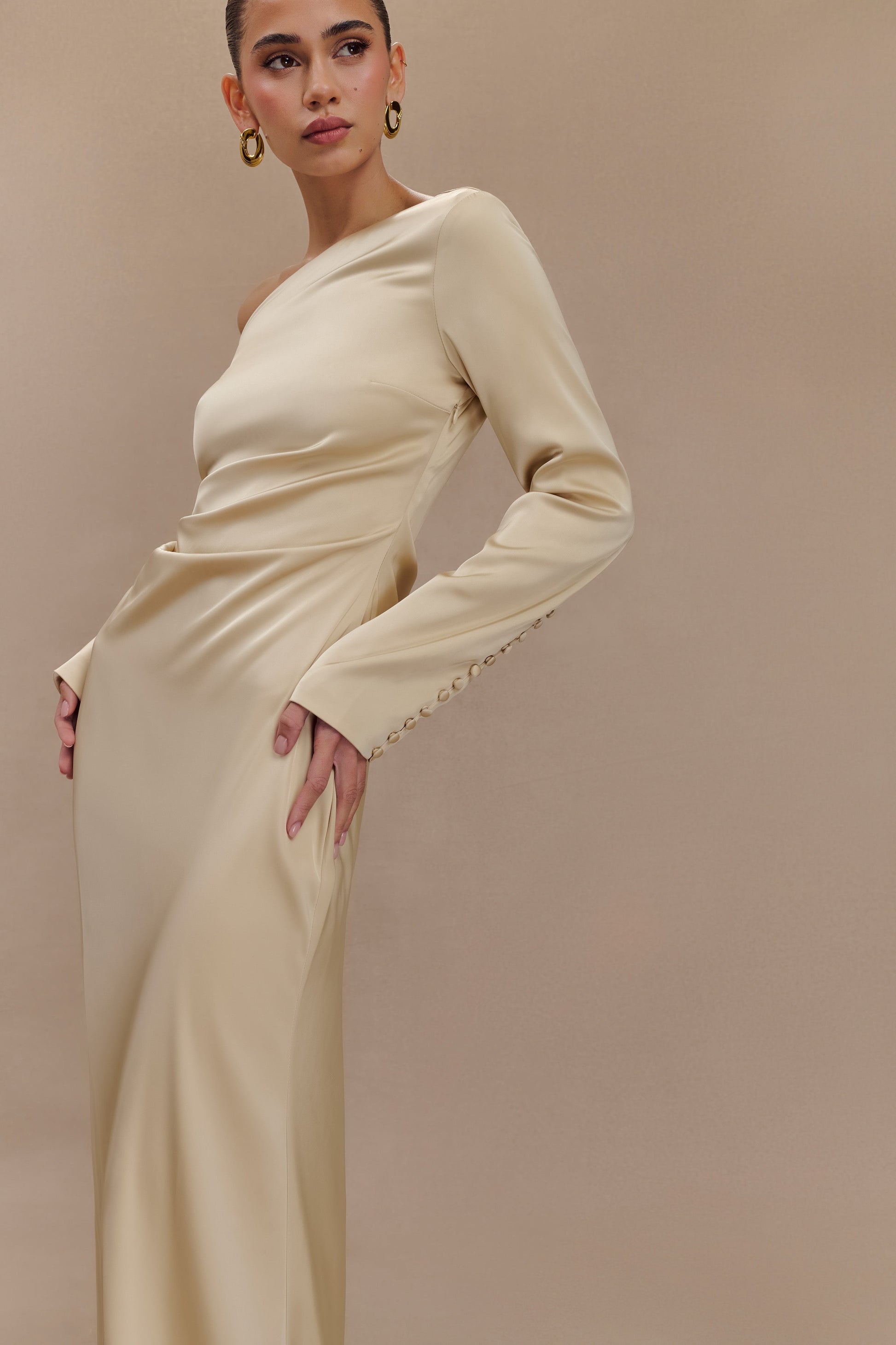 Avery Long Sleeve Maxi Dress - Gold #3