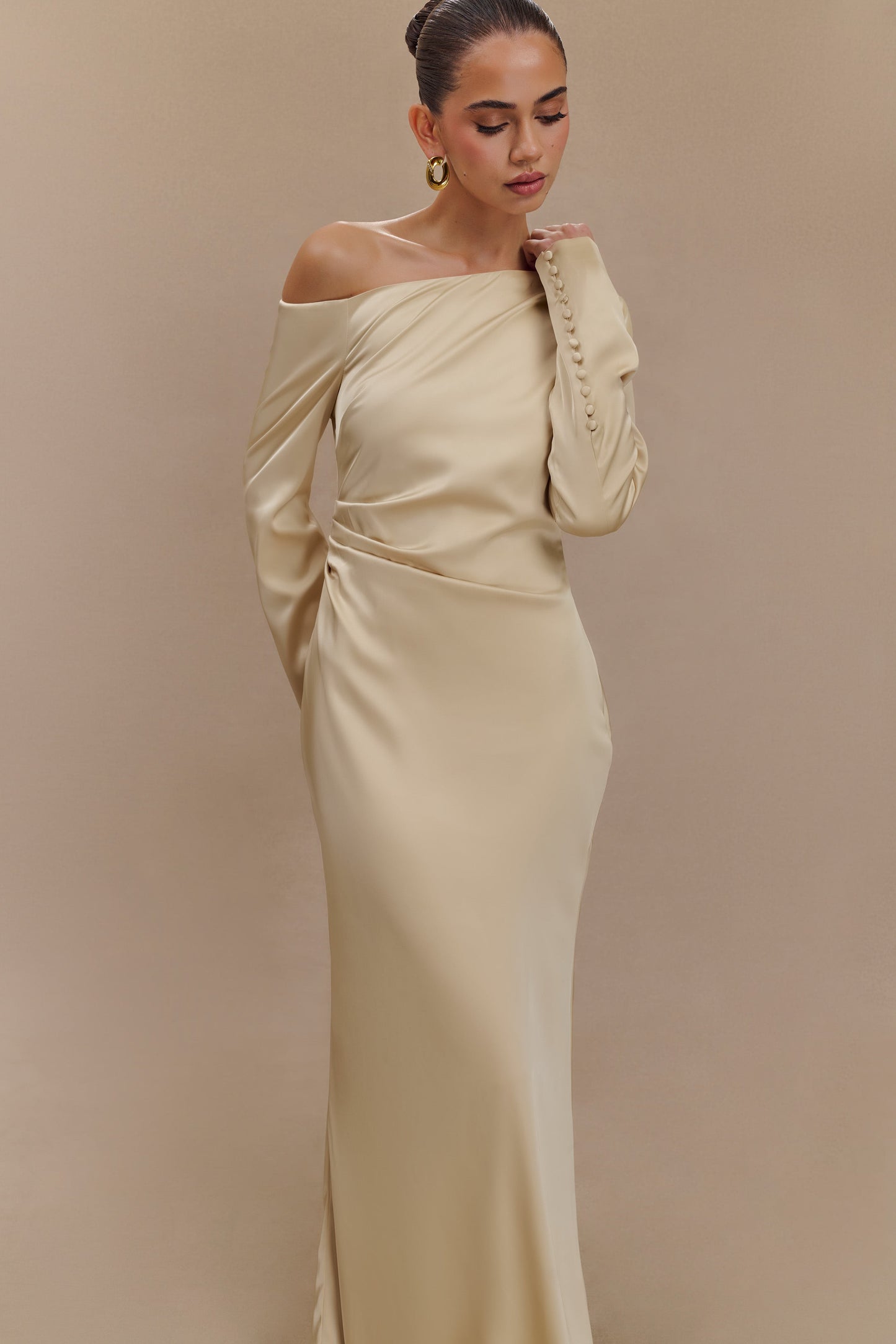 Avery Long Sleeve Maxi Dress - Gold