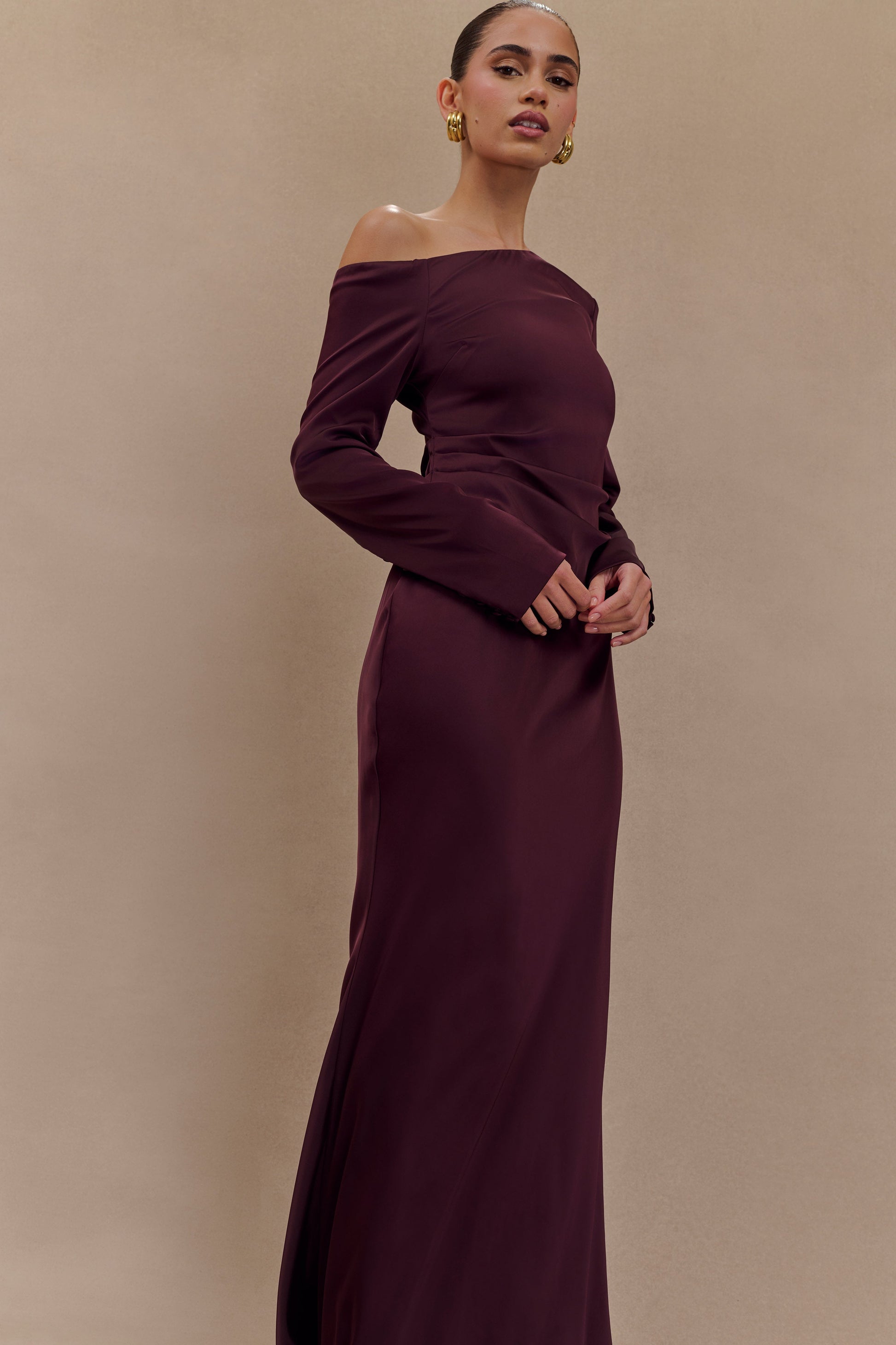 Avery Long Sleeve Maxi Dress - Plum #3