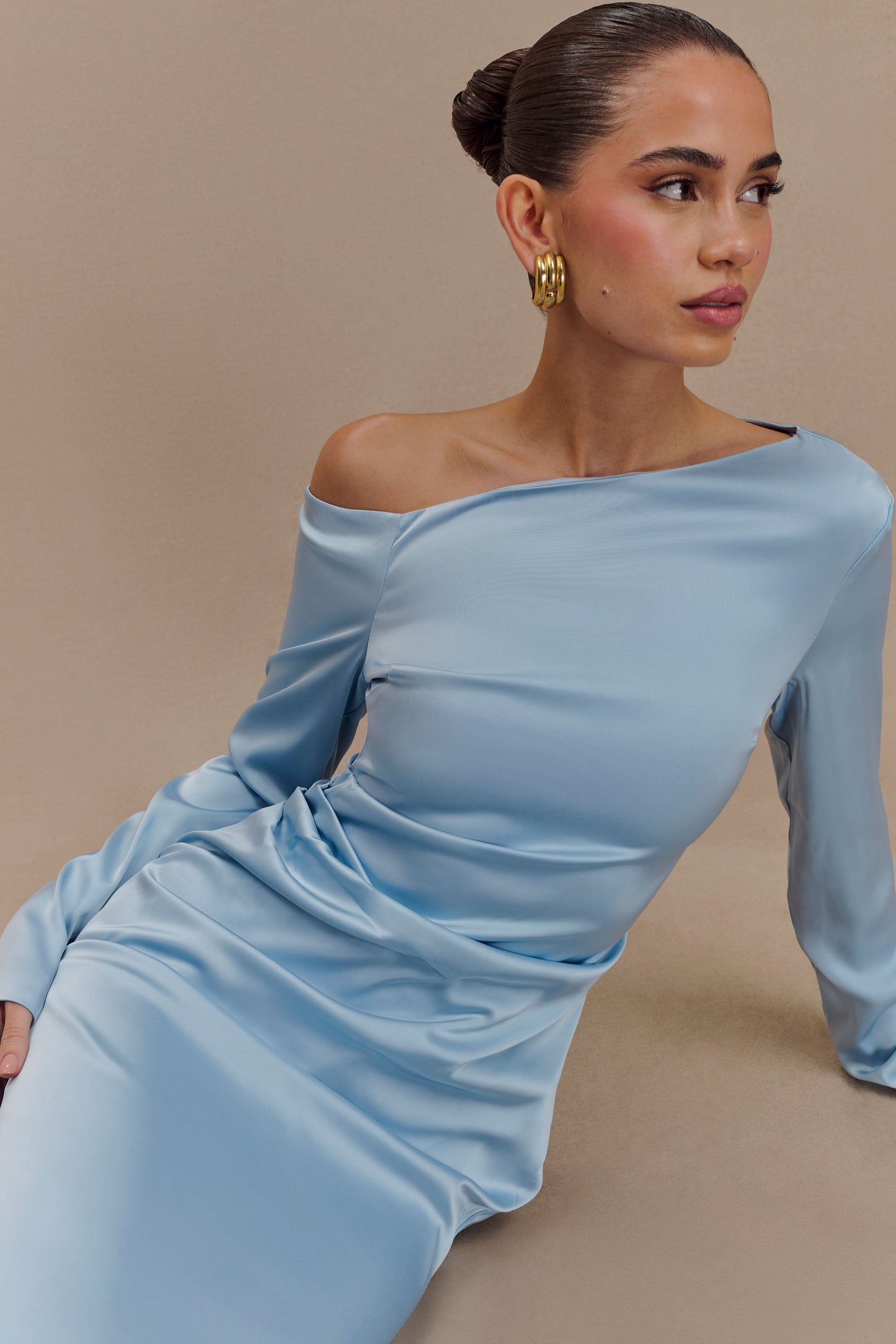 Avery Long Sleeve Maxi Dress - Cornflower Blue