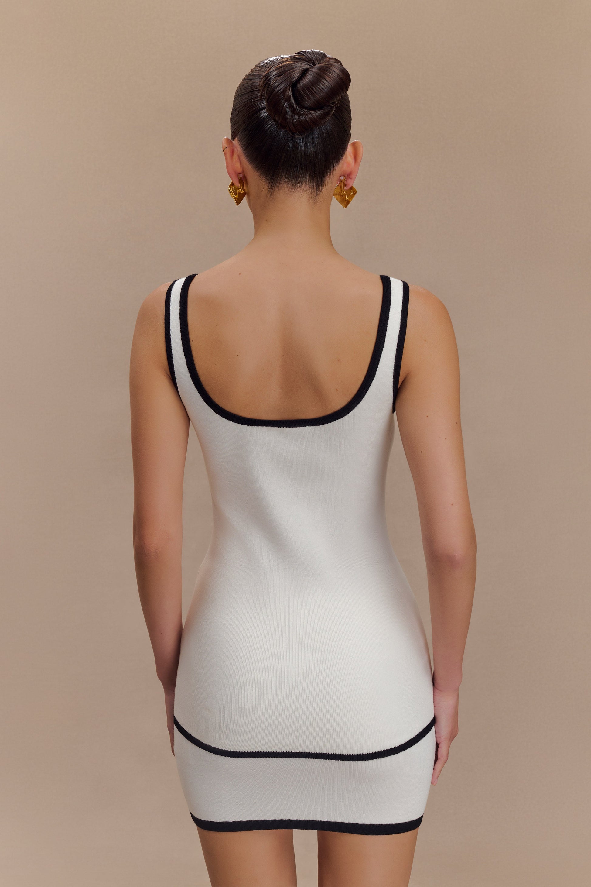 Becky Contrast Knit Top - Ivory & Black #2