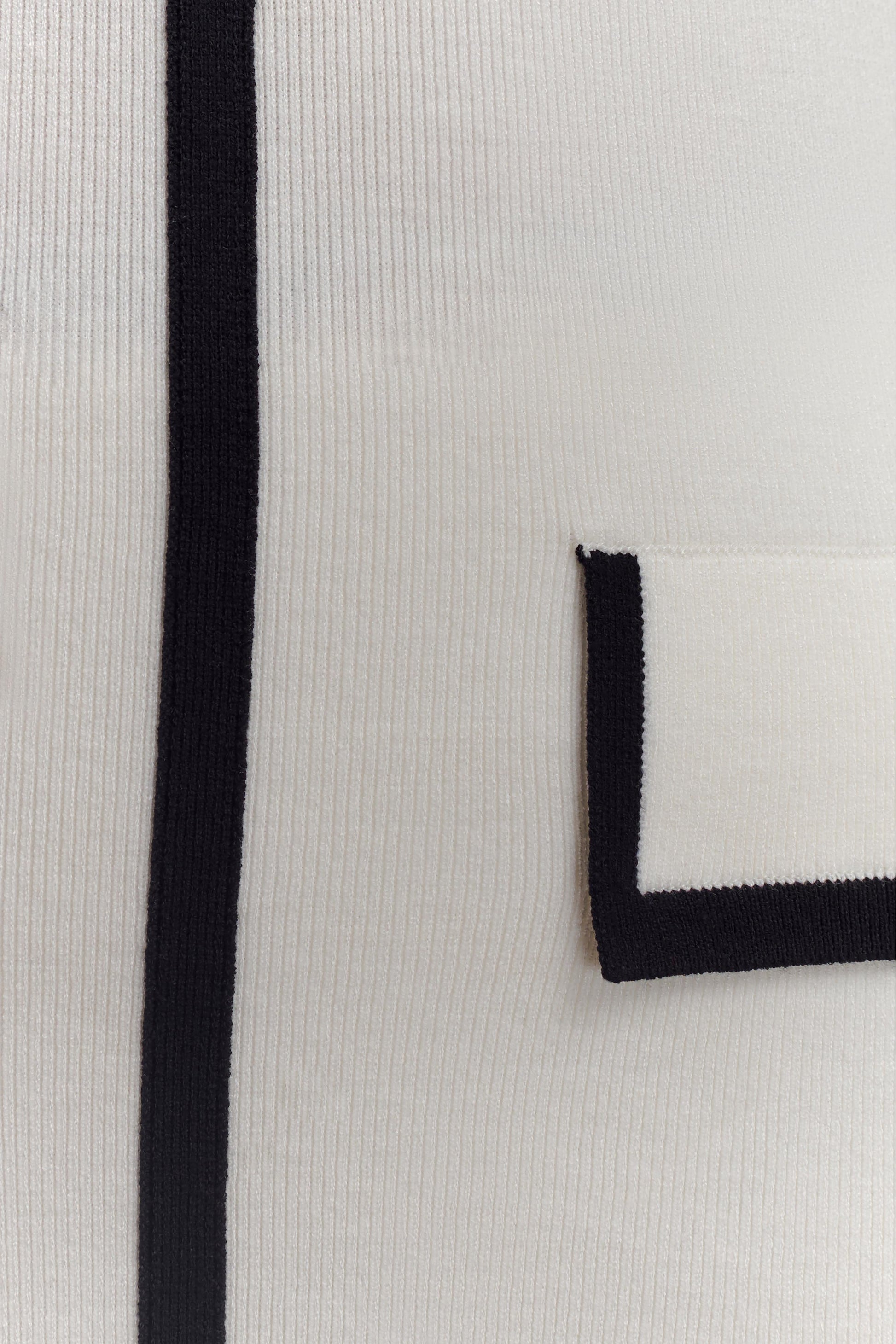 Becky Contrast Knit Top - Ivory & Black #9