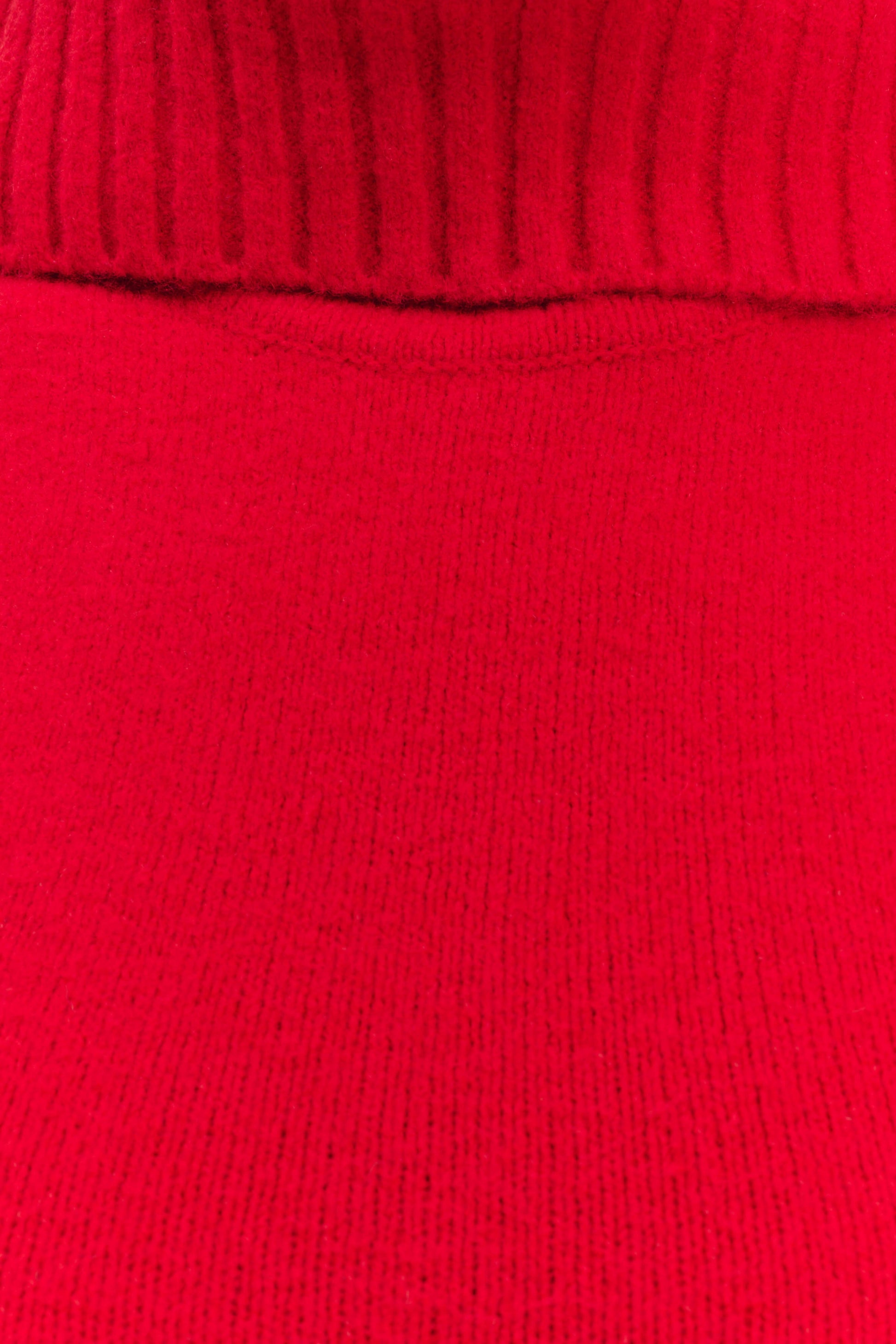 Elise Roll Neck Knit Top - Red #7