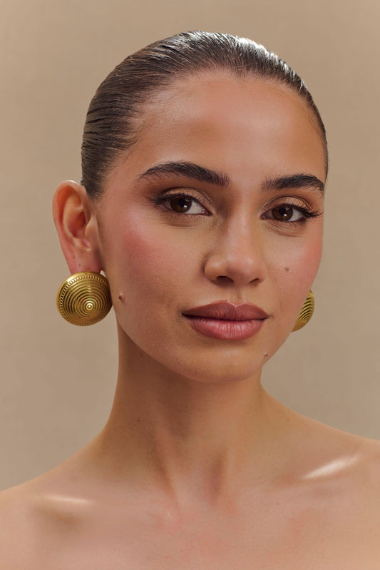 Kimberley Vintage Dome Earrings - Gold