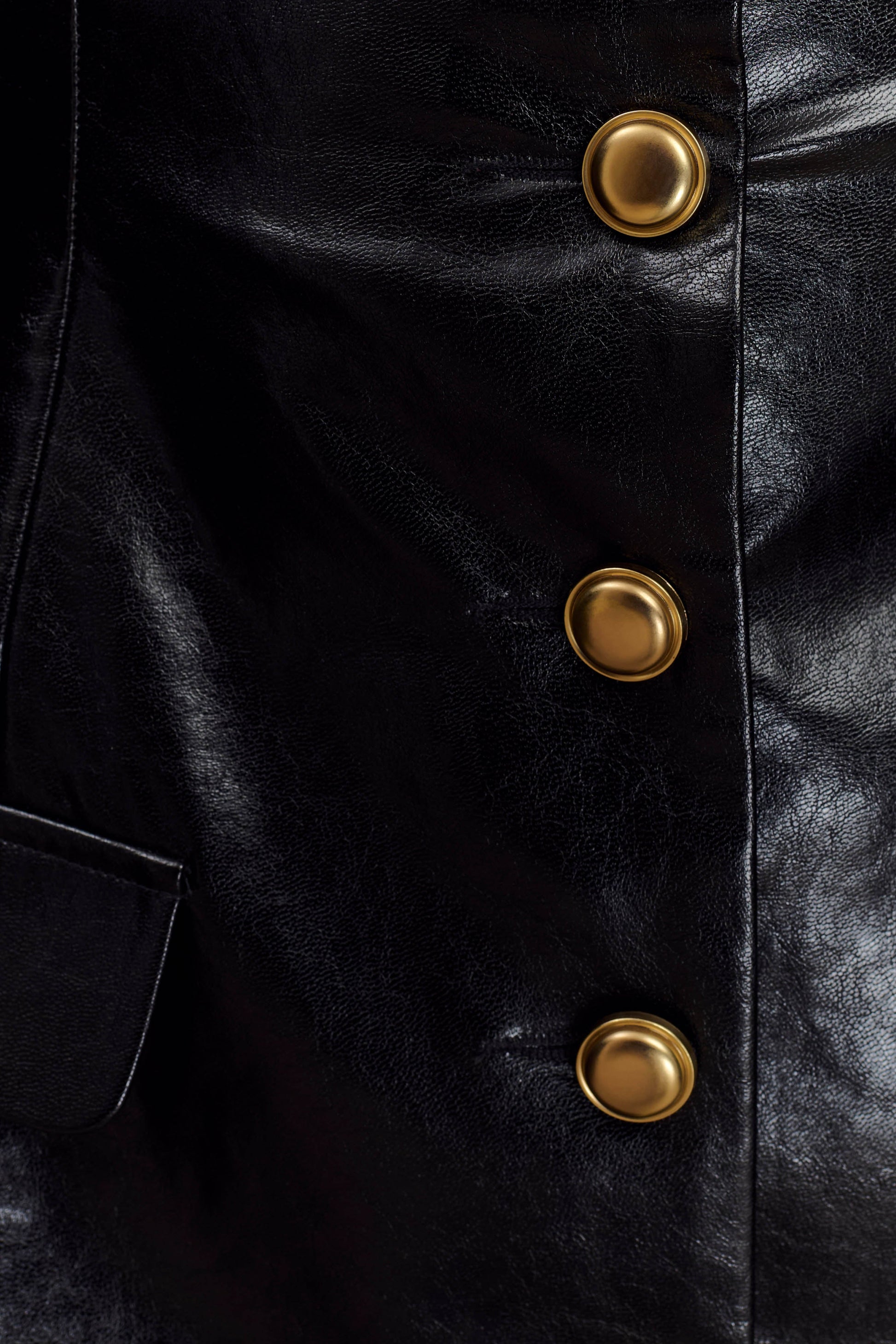 Nancy Faux Leather Mini Dress - Black #7