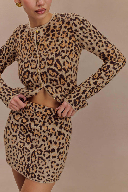 Marissa Knit Cardigan - Leopard Print