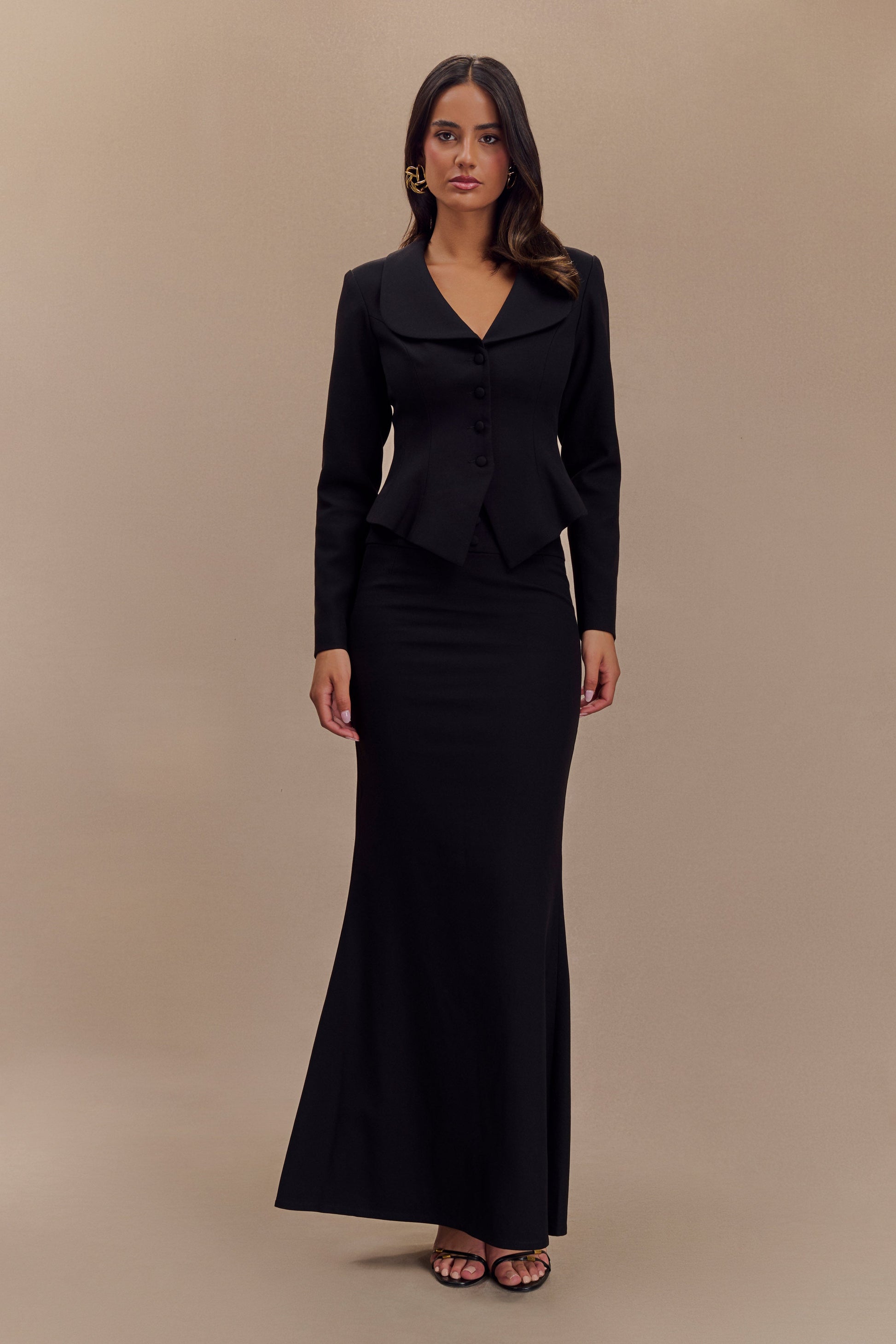 Gracia Suiting Long Sleeve Blazer - Black #2