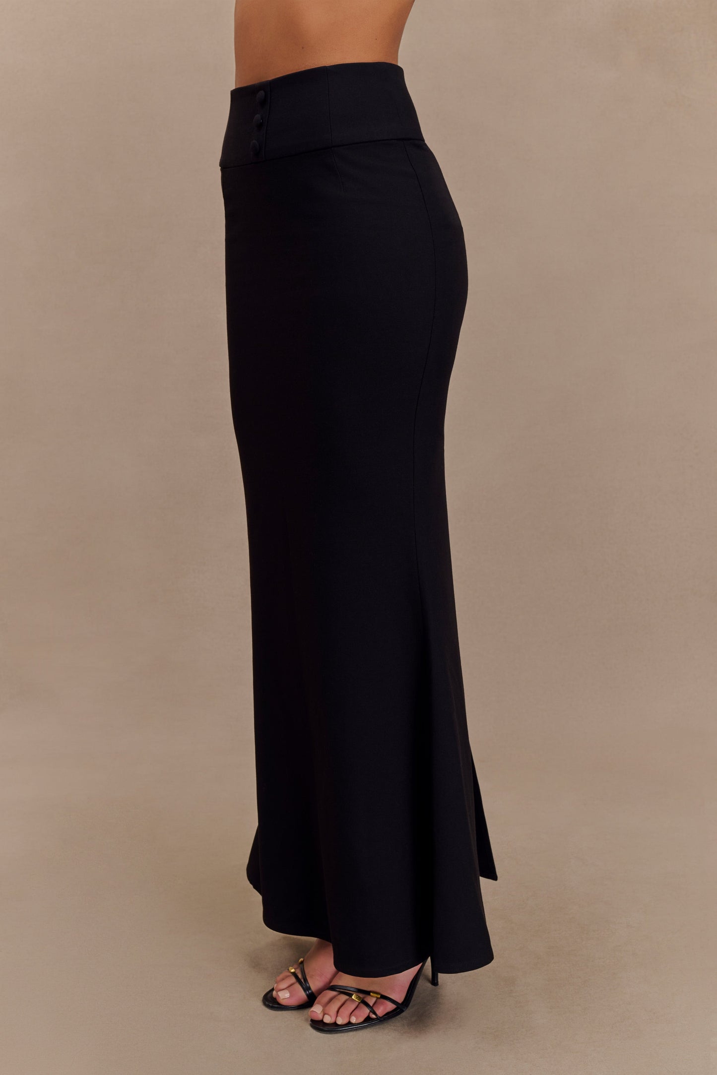 Grace Suiting Maxi Skirt - Black