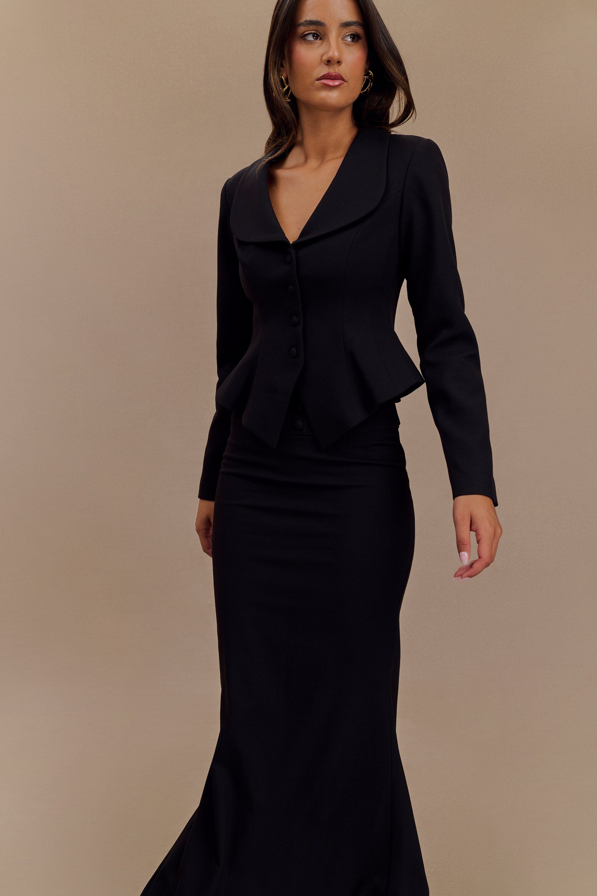 Gracia Suiting Long Sleeve Blazer - Black #4