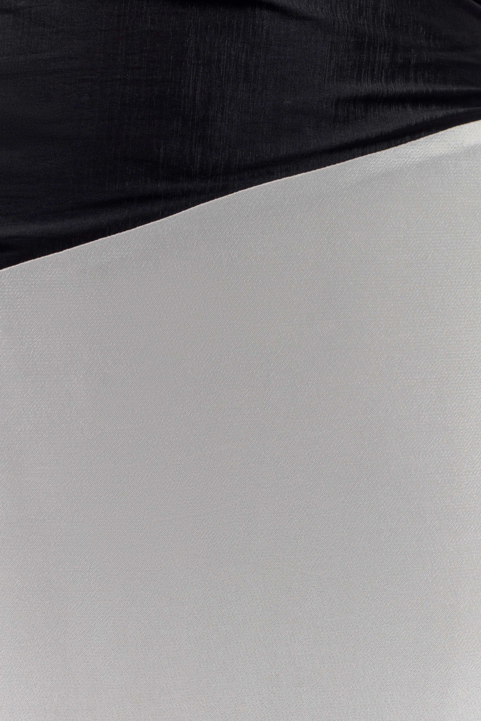 Serena Strapless Taffeta Maxi Dress - White/Black #9