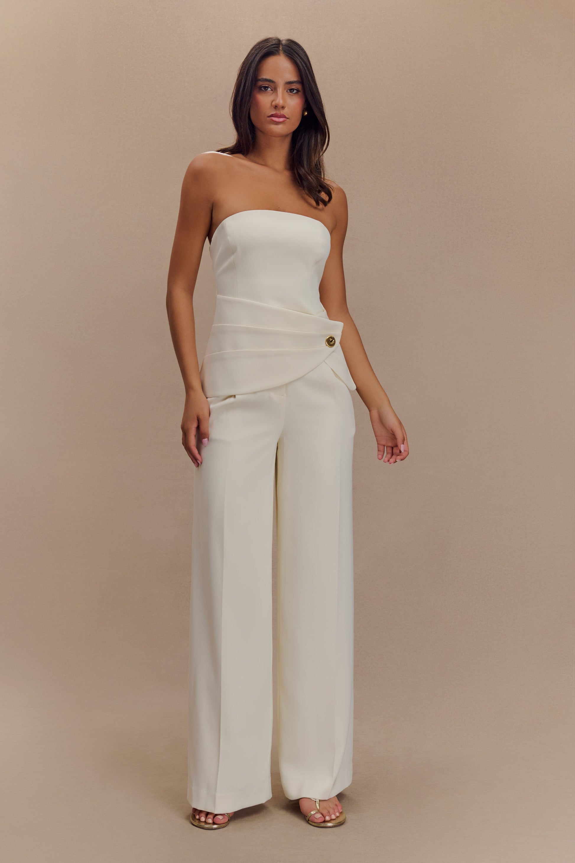 Faith Suiting Wide Leg Pant - Ivory #6