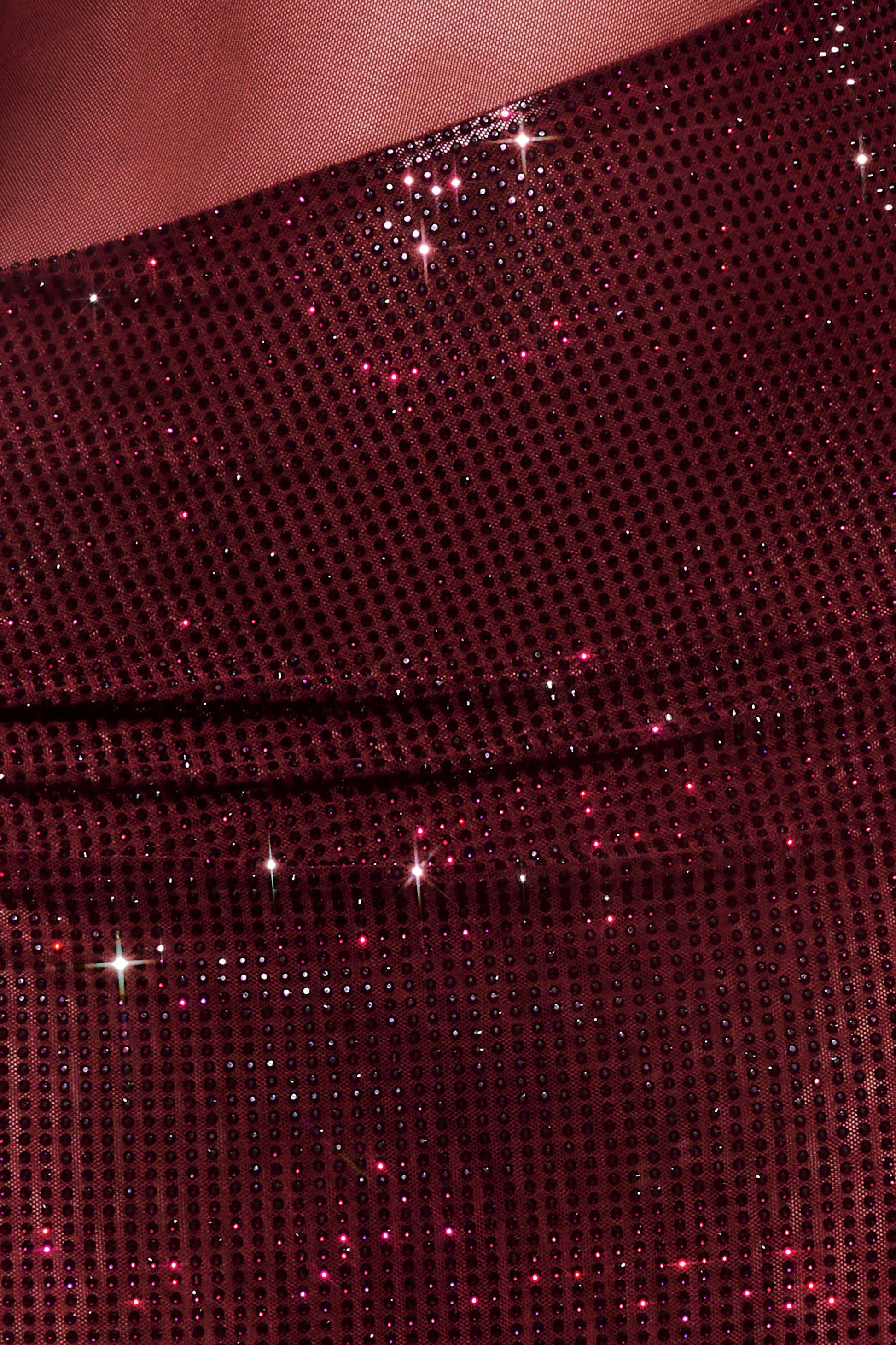 Nash Diamante Off Shoulder Maxi Dress - Mahogany #8